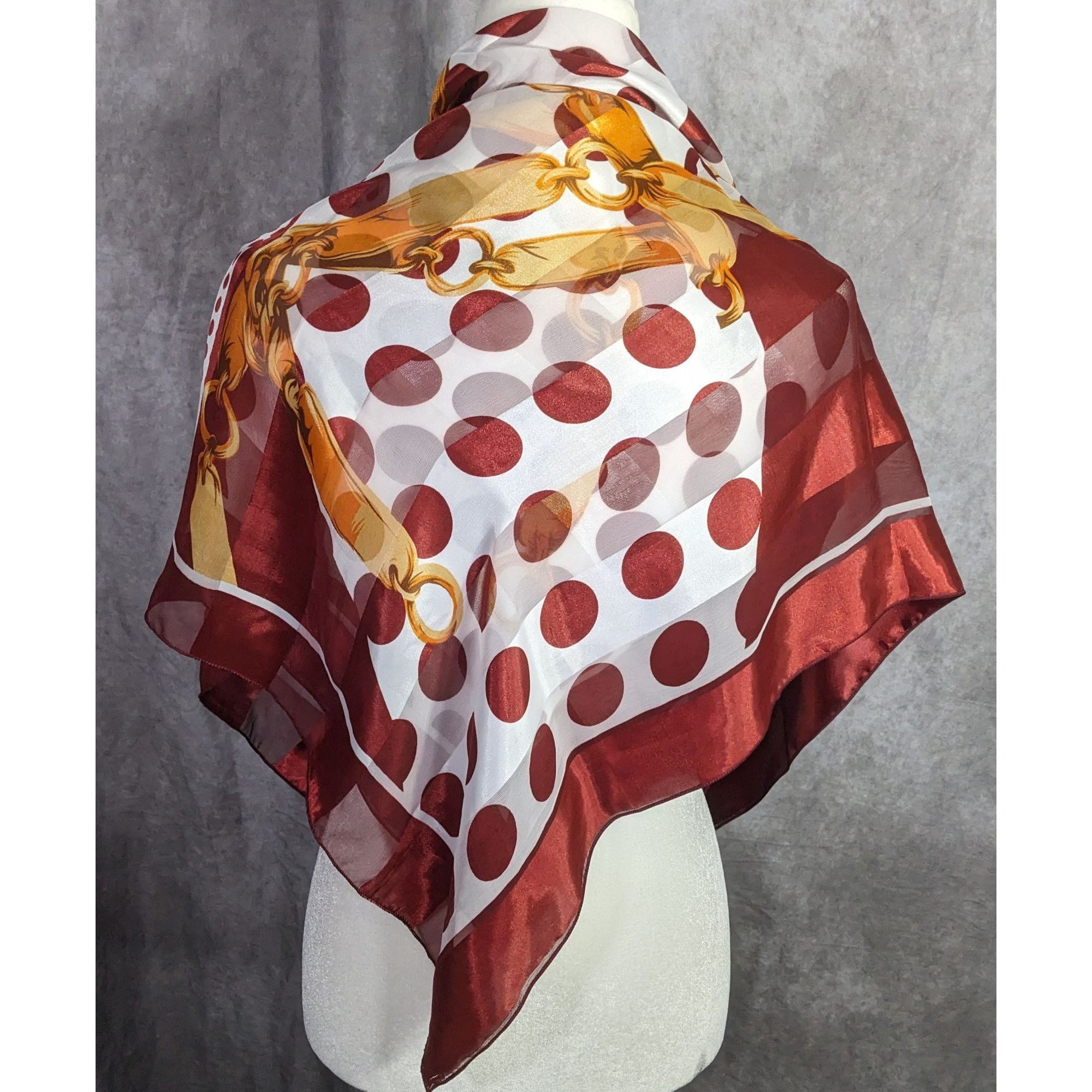 Other Preppy Polka Dot & Chain Print Sheer Scarf Size ONE SIZE - 9 Thumbnail