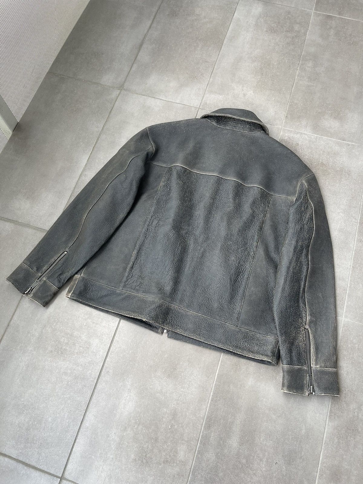 Wood Wood !DS! SS23 Wood Wood Jacob Gray Leather Jacket Size US XXL / EU 58 / 5 - 15 Thumbnail