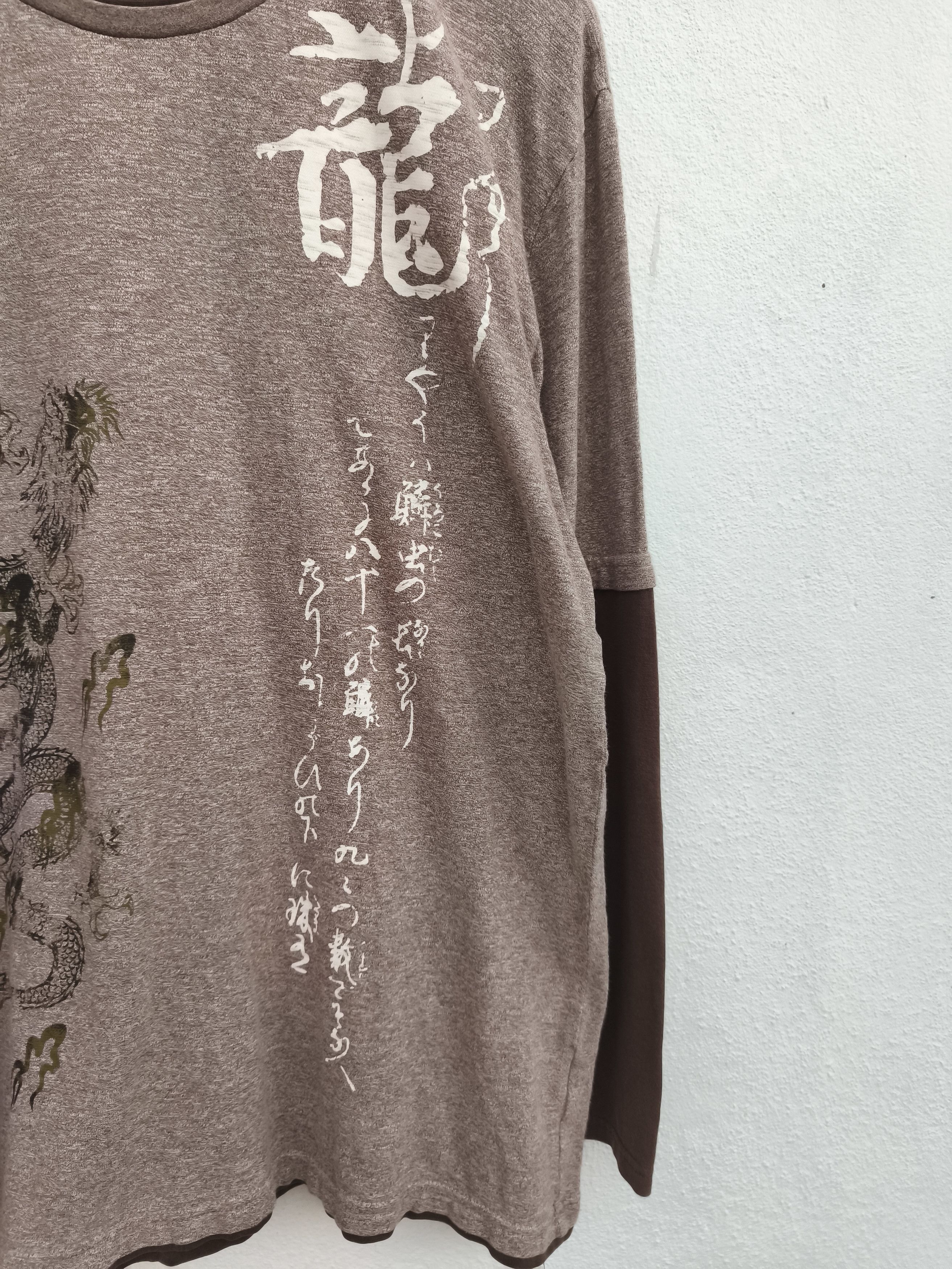 Japanese Brand 🔥 Vintage y2k Sukajan dragon t shirt double sleeve Karakuri Size US L / EU 52-54 / 3 - 3 Thumbnail