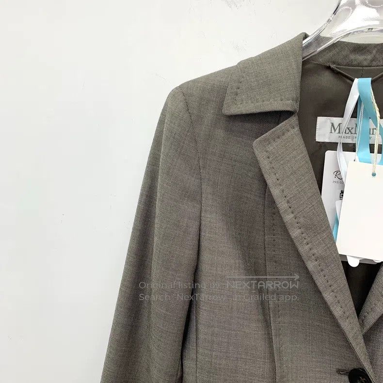 Max Mara Max Mara Gray Brown Wool Lapel Single-breasted Long Sleeve Size XS / US 0-2 / IT 36-38 - 3 Thumbnail