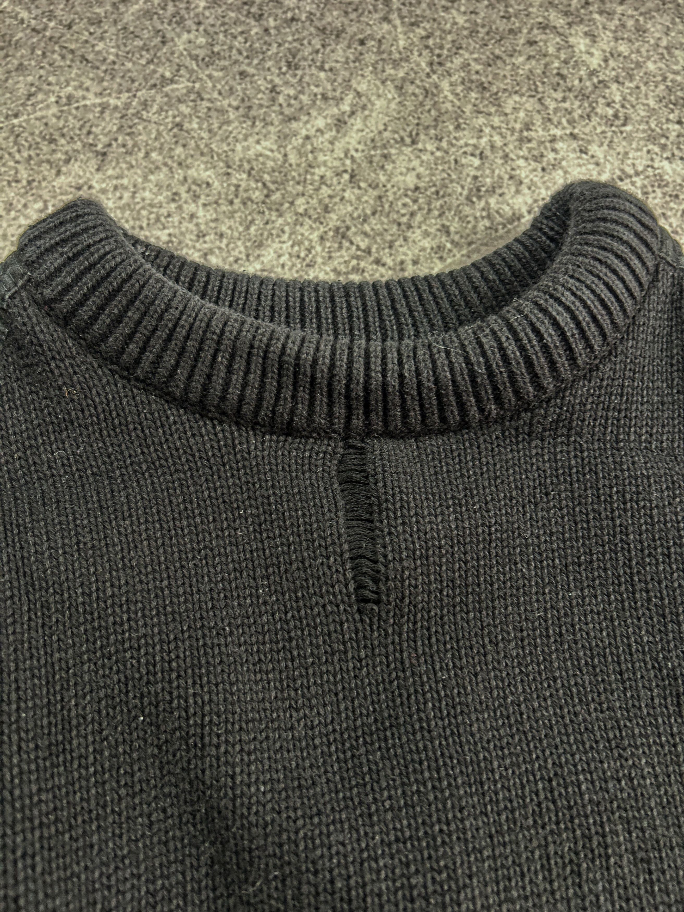 Japanese Brand Black Knit Sweater Zip Sleeve Minimal Tech Grunge Y2K Core Size US M / EU 48-50 / 2 - 5 Thumbnail