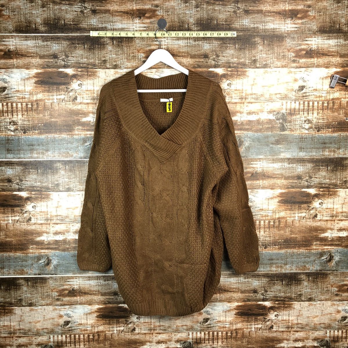 Homespun Knitwear × Japanese Brand Whirldwind Brown cable Knitwear #A1729 Size XL / US 12-14 / IT 48-50 - 1 Thumbnail