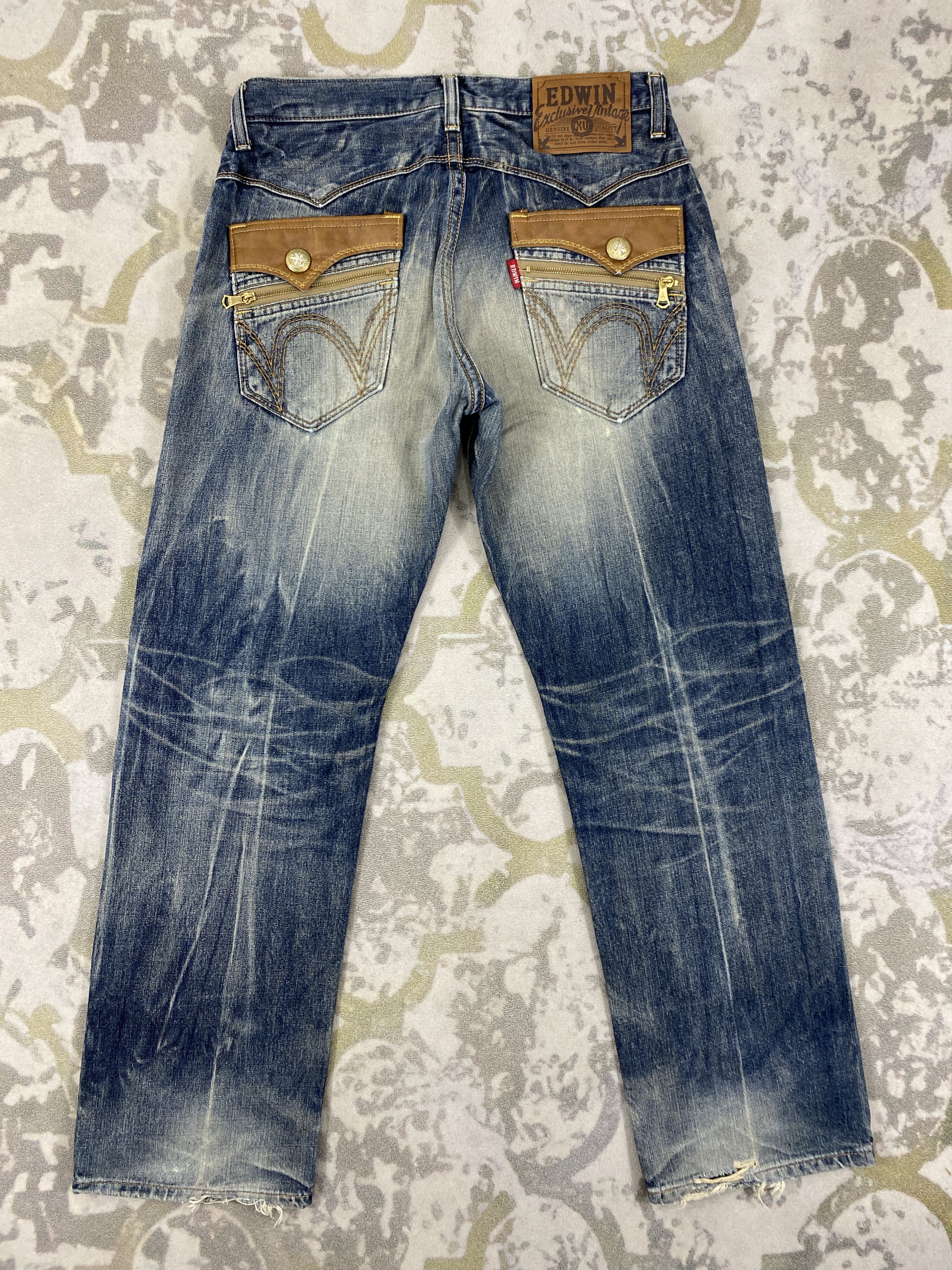 Beauty Beast EDWIN XV FADED JEANS RUSTY MUDWASH DENIM PANT 35x33- JN3526 Size US 35 - 2 Thumbnail