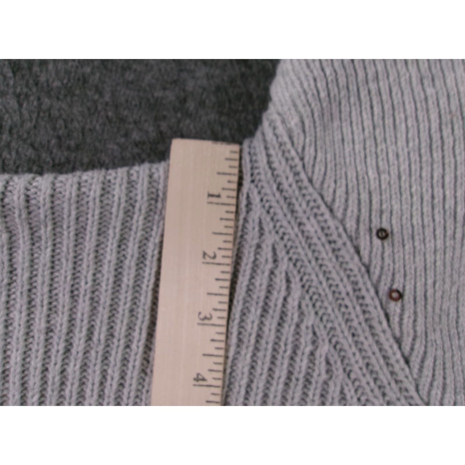 Vintage MISSLOOK Sweater Womens M Gray Funnel Neck Half Zip Ribbed Chunky Pullover Size M / US 6-8 / IT 42-44 - 4 Thumbnail