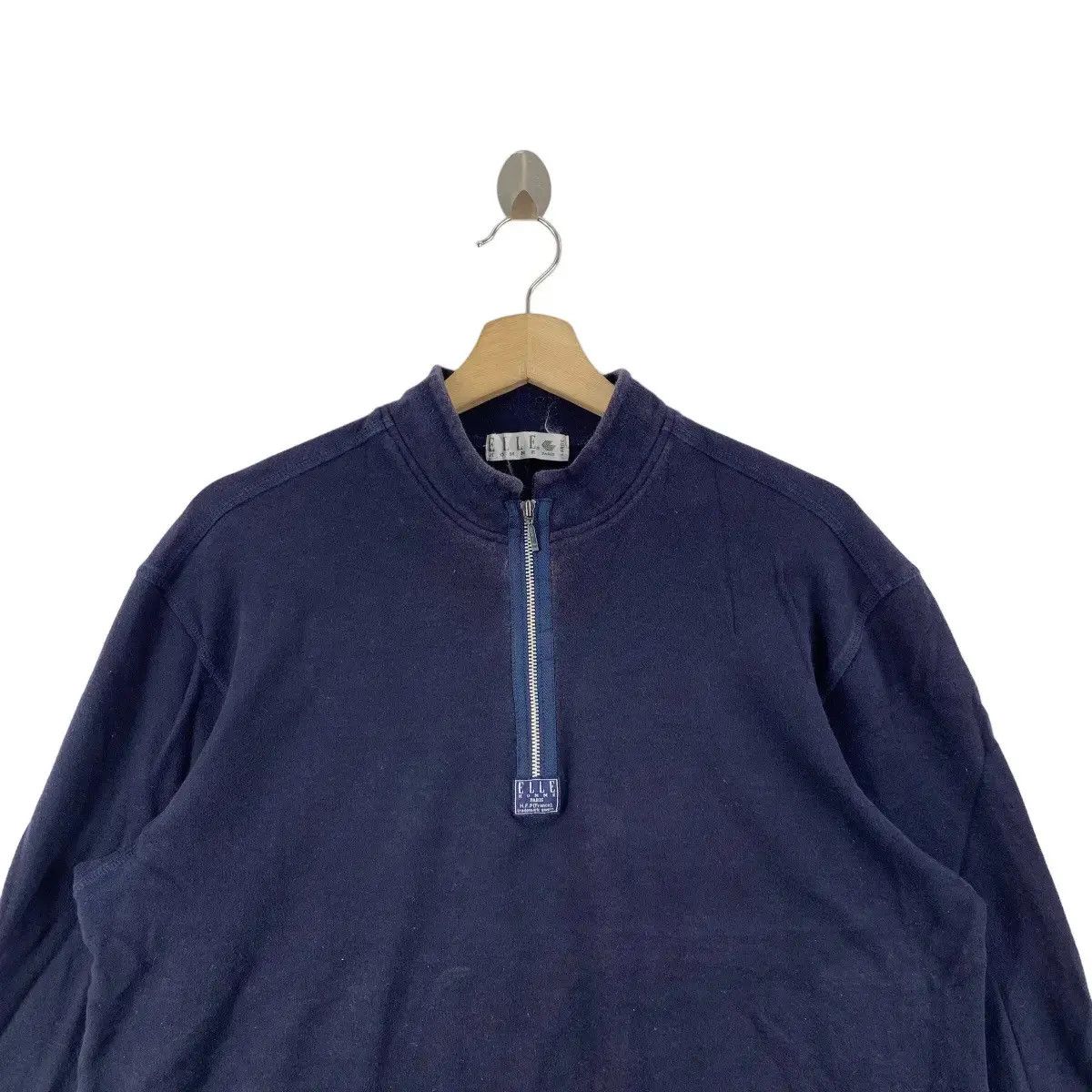 Vintage Vintage ELLE PARIS HOMME Half Zipper Plain Tee Shirt Size US L / EU 52-54 / 3 - 2 Thumbnail