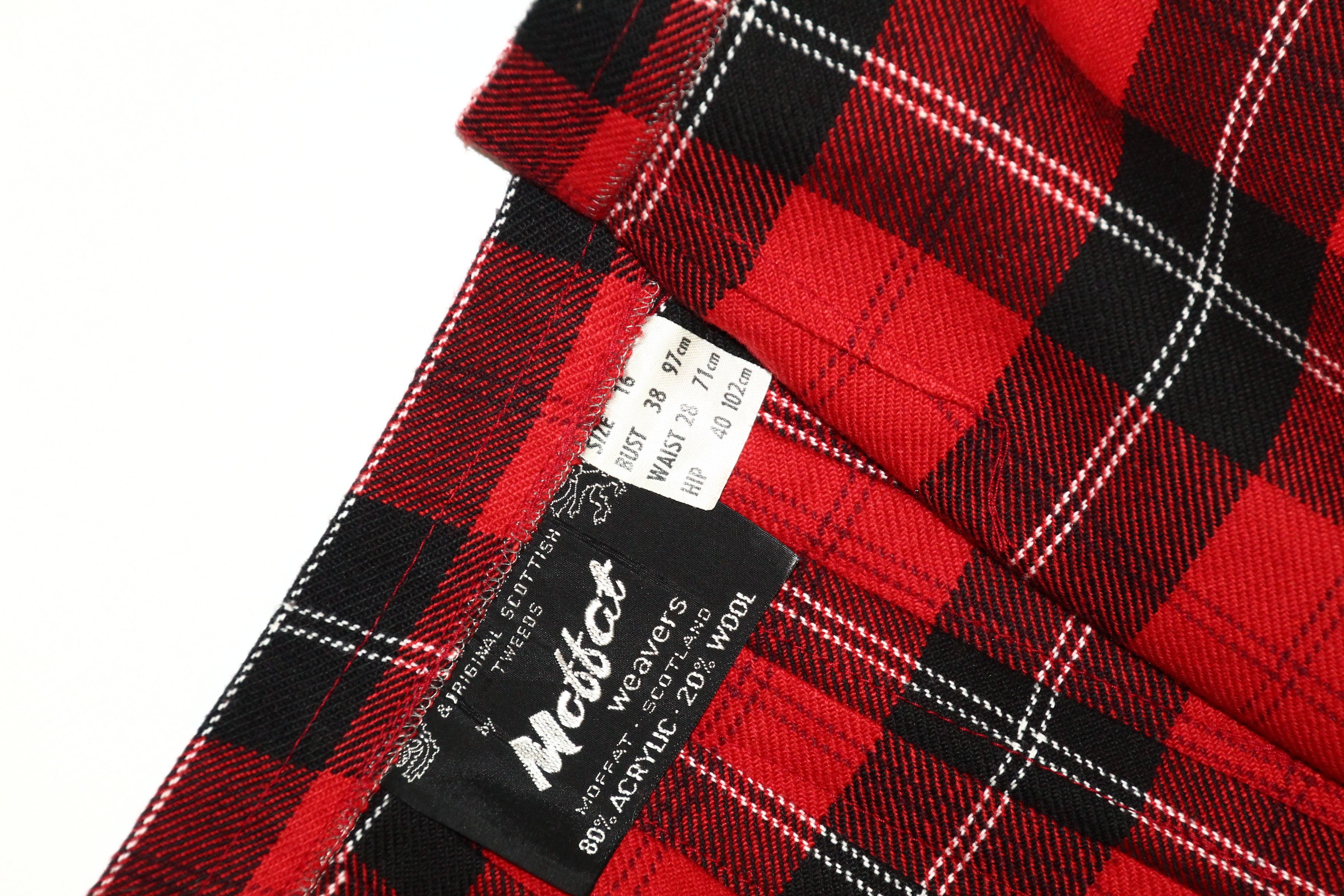 Johnstons Of Elgin VTG🔥80's Moffat Weavers Scotland Classic Tartan Wrap Kilt Size US 30 / EU 46 - 15 Thumbnail