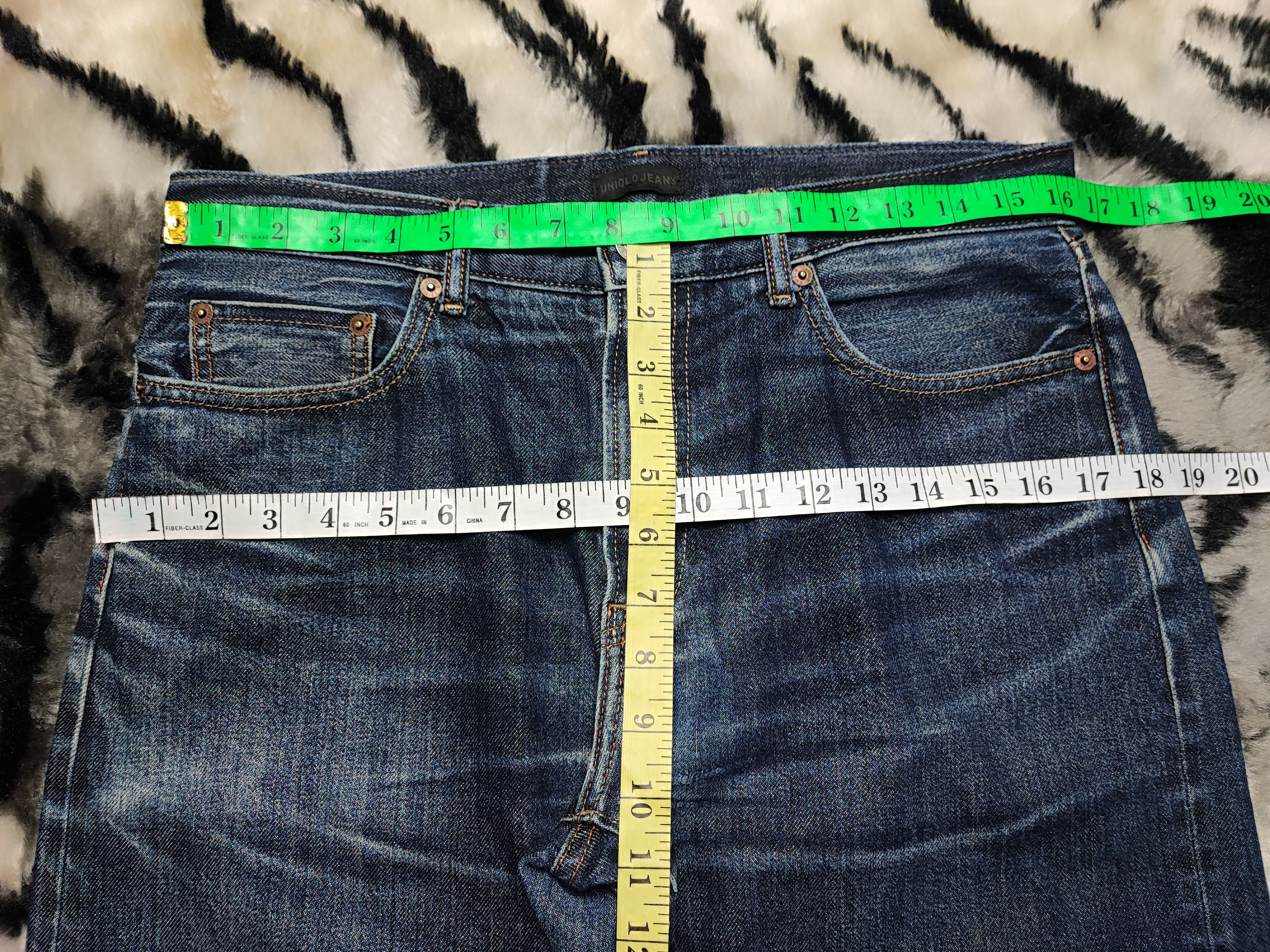 Uniqlo Selvedge Vintage y2k grunge faded blue skater baggy jeans Size US 32 / EU 48 - 5 Thumbnail