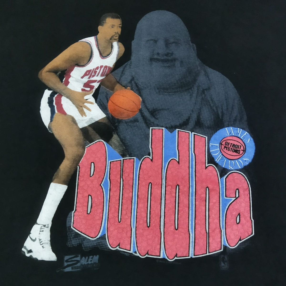 NBA × Vintage Vintage Rare NBA Detroit Pistons James Edwards Buddha Tee Size US XL / EU 56 / 4 - 2 Thumbnail
