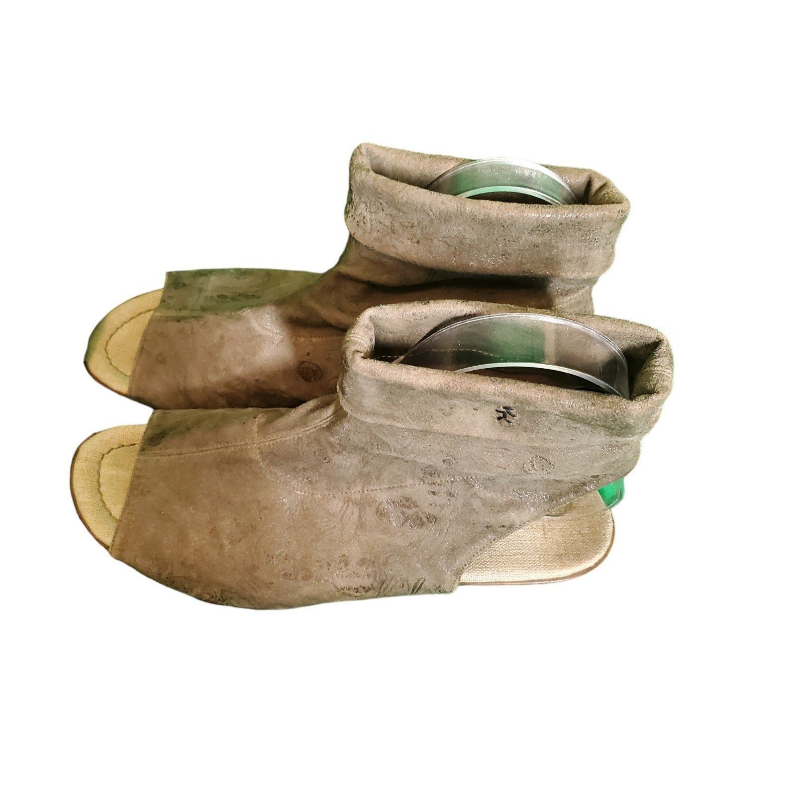 HENRY BEGUELIN Henry Beguelin Embossed Leather Open Toe Ankle Booties Sanda Size US 7.5 / IT 37.5 - 1 Thumbnail