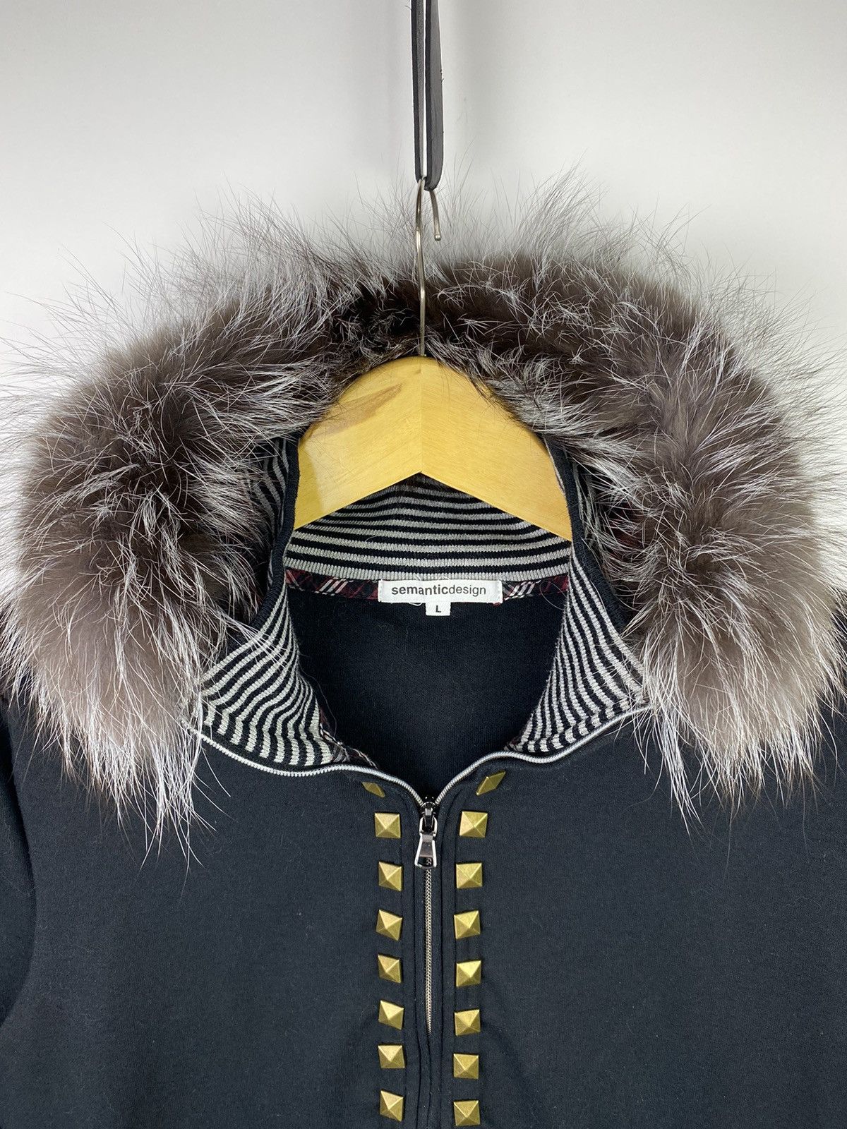 If Six Was Nine × Japanese Brand × Le Grande Bleu (L.G.B.) Fur hoodie studded semantic design ifsix style Size US M / EU 48-50 / 2 - 3 Thumbnail