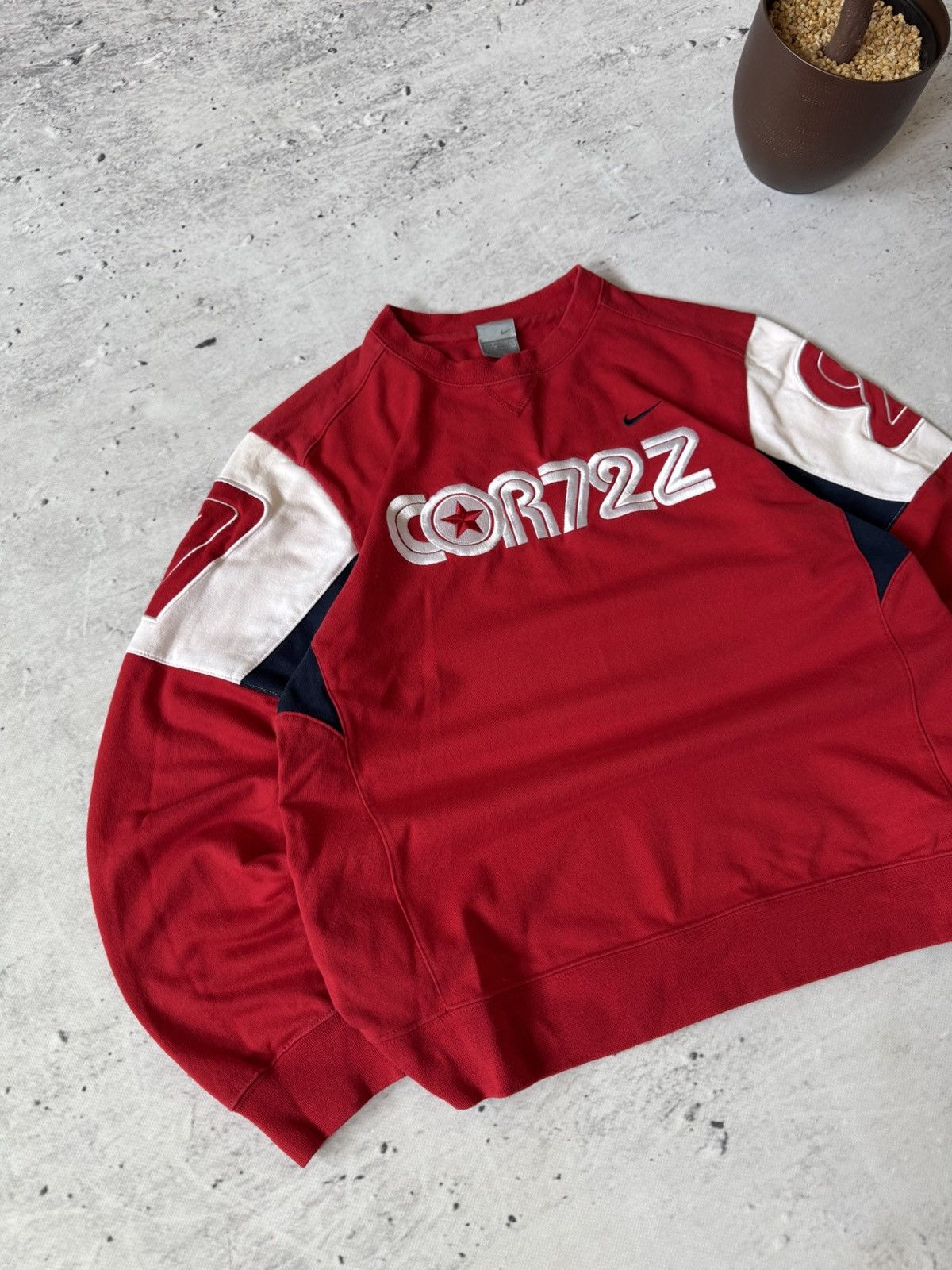 Nike × Vintage NIKE CORTEZ VINTAGE CENTER LOGO OVERSIZ BAGGY FIT SWEATSHIRT Size US M / EU 48-50 / 2 - 2 Thumbnail