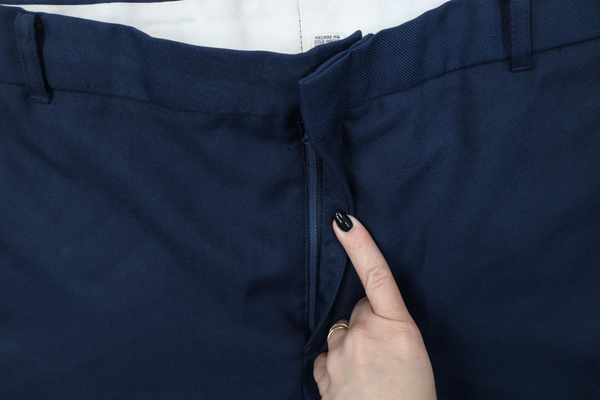 Vintage Vintage 70s Streetwear Lined Knit Wide Leg Chino Pants Blue Size US 36 / EU 52 - 7 Thumbnail