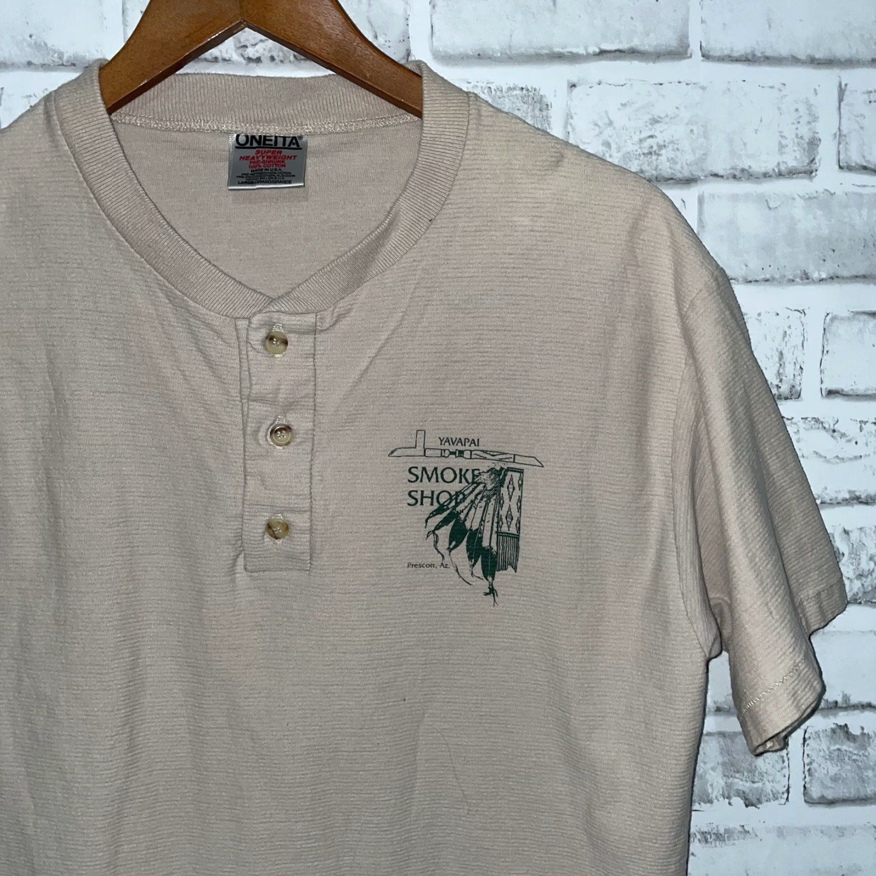 Vintage VINTAGE Oneita Henley T-Shirt Mens L Gray USA Stitch Shirt Size US L / EU 52-54 / 3 - 2 Thumbnail