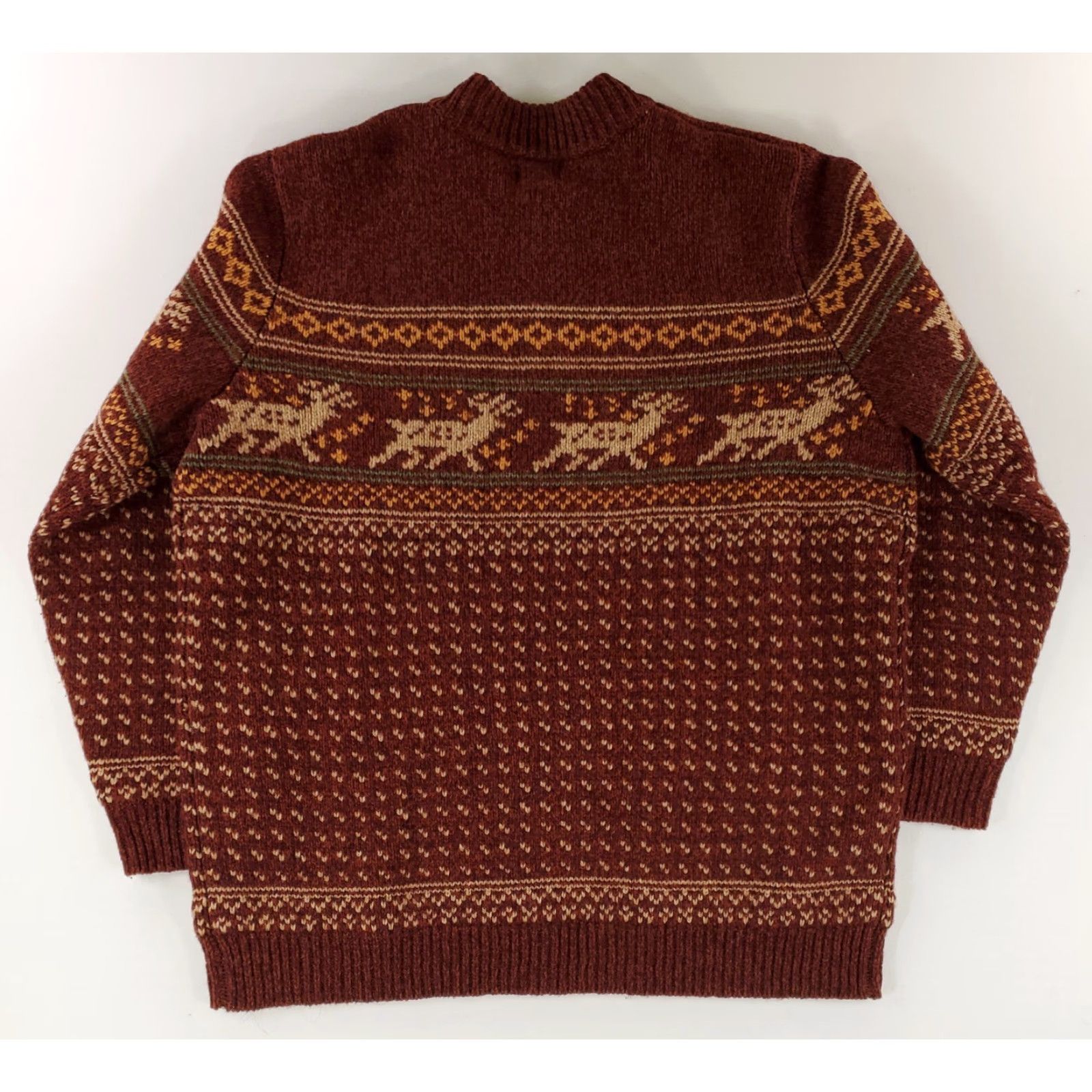 Vintage LL Bean Sweater Henley Nordic Lambs Wool Reindeer Red 2 Button Mens XXL Tall Size US XXL / EU 58 / 5 - 5 Thumbnail