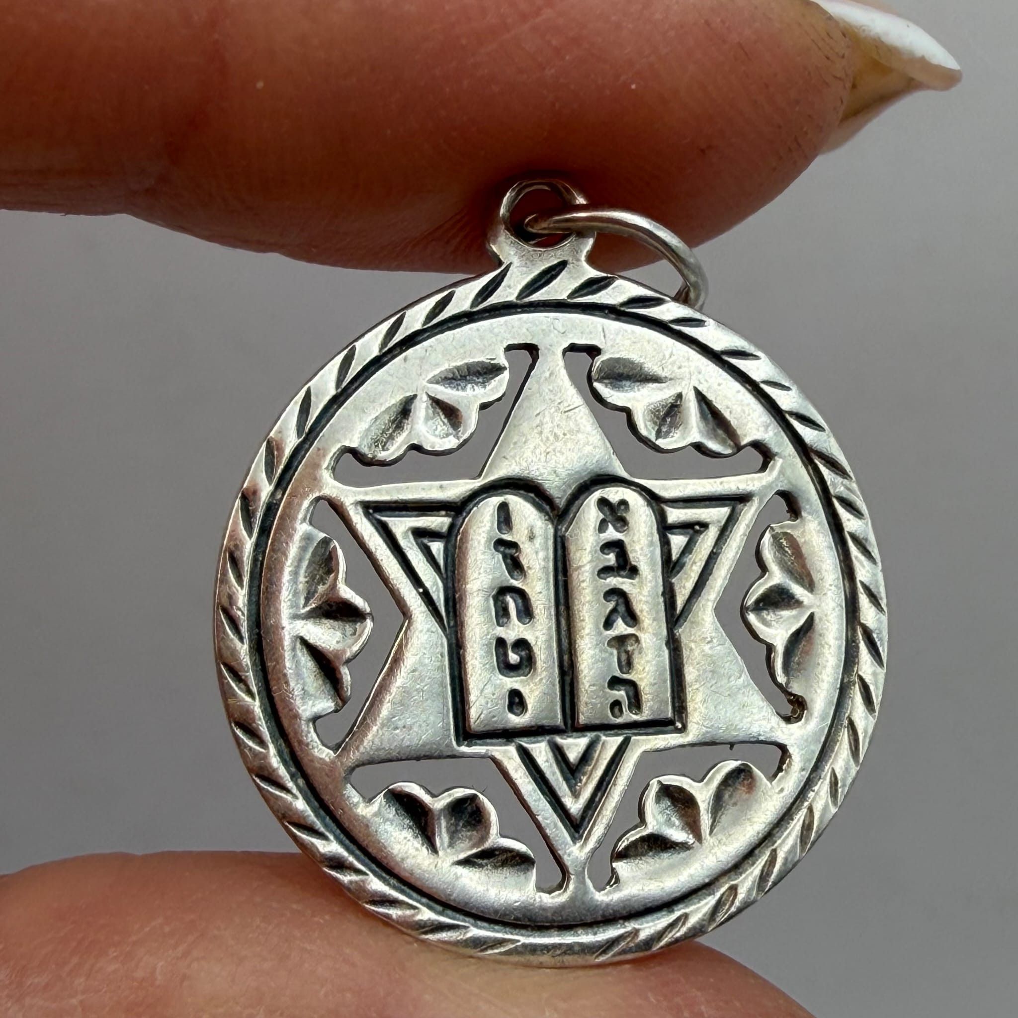 Sterling Silver Vintage 925 Sterling Silver Star of David Pendant Judaica Size ONE SIZE - 5 Thumbnail