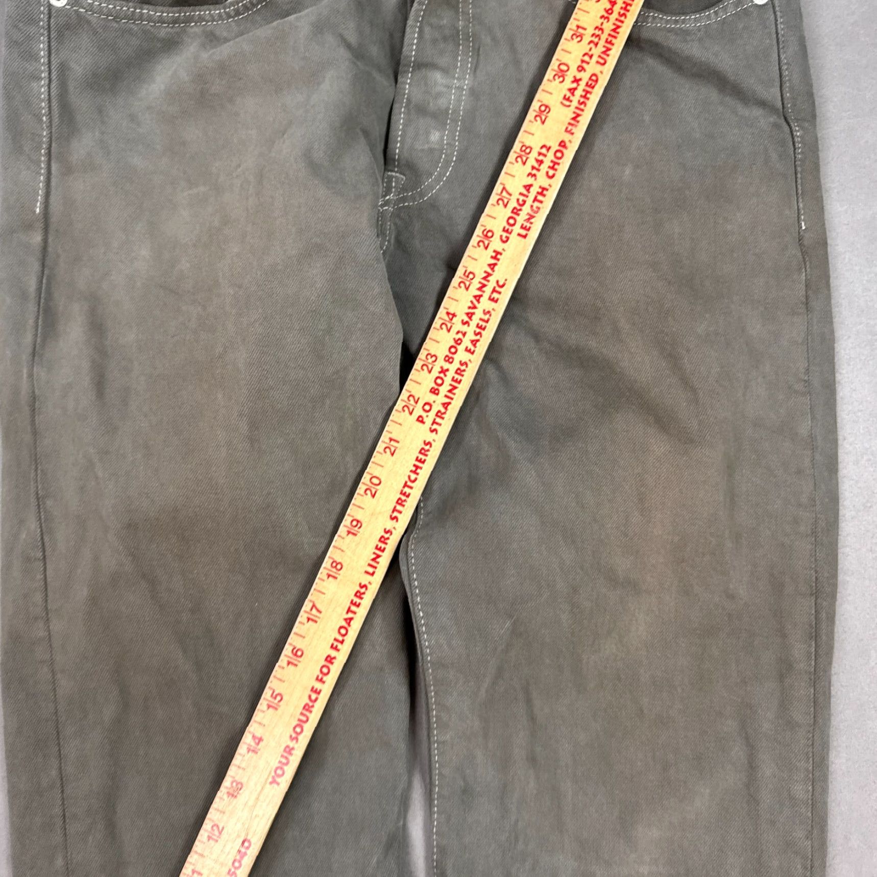 Levi's Levi's 501 Jeans Mens 32x30 Gray Denim Straight Button Fly Size US 32 / EU 48 - 5 Thumbnail