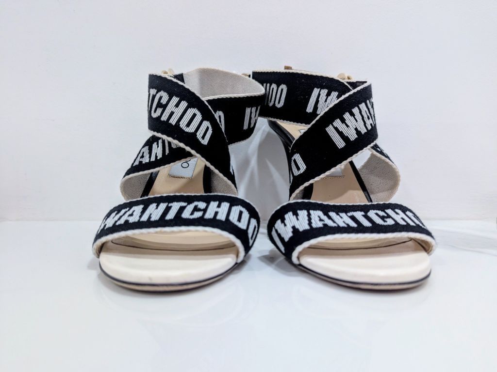 Jimmy Choo Jimmy Choo Sandals Size 8.5 Black and White Size US 8.5 / IT 38.5 - 3 Thumbnail