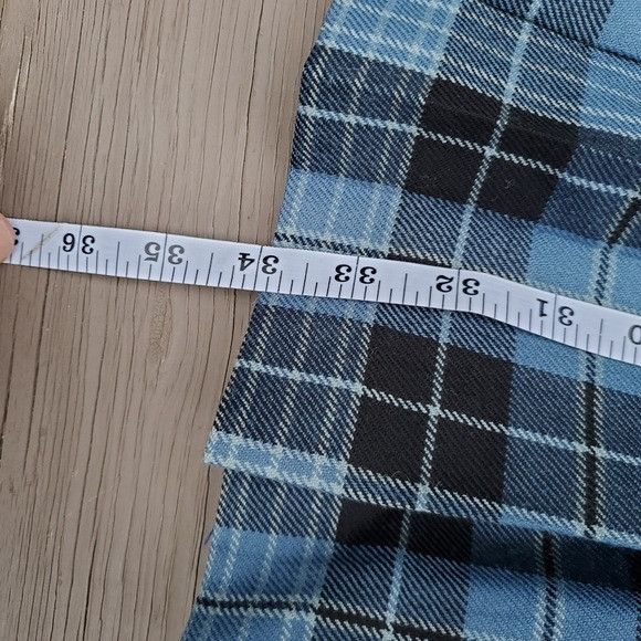 Vintage Lochcarron of Scotland Blue Black Clergy Plaid Wool Kilt Buc Size 32" / US 10 / IT 46 - 7 Thumbnail