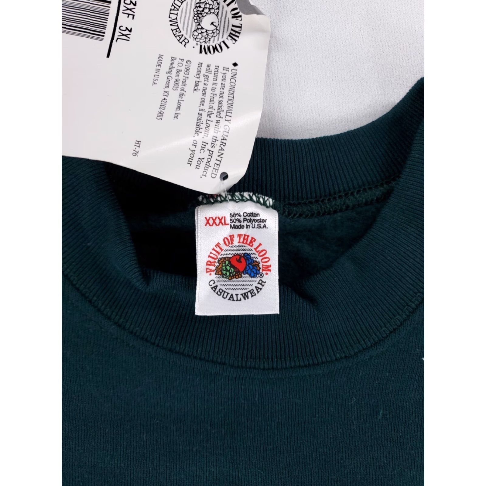 Fruit Of The Loom VINTAGE Fruit of the Loom Made USA Deadstock Sweatshirt Green Fuller Cut Mens XXXL NWT Size US XXL / EU 58 / 5 - 4 Thumbnail
