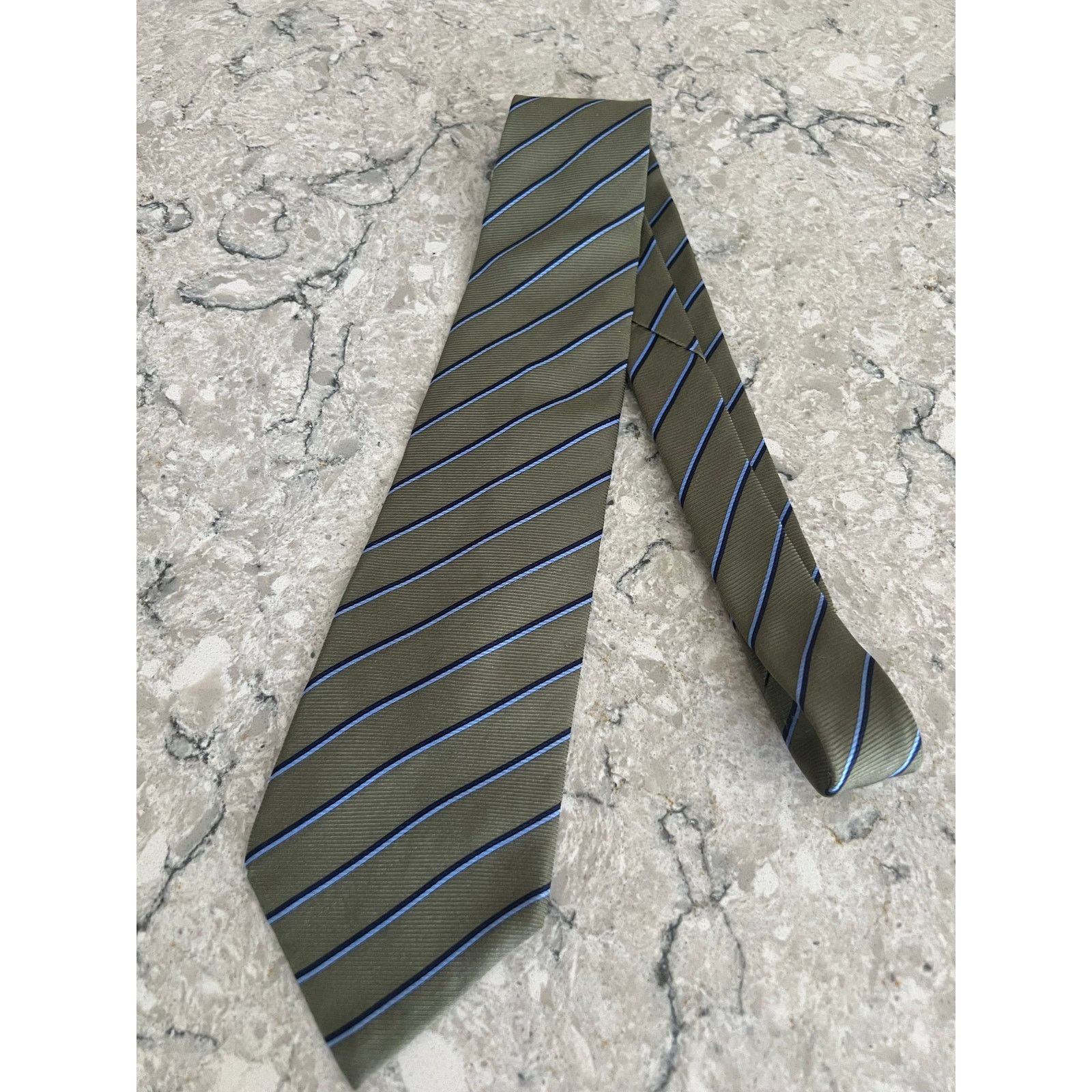 Vintage Claybrooke Men's 100% Imported Silk Neck Tie Green Blue Size ONE SIZE - 5 Thumbnail
