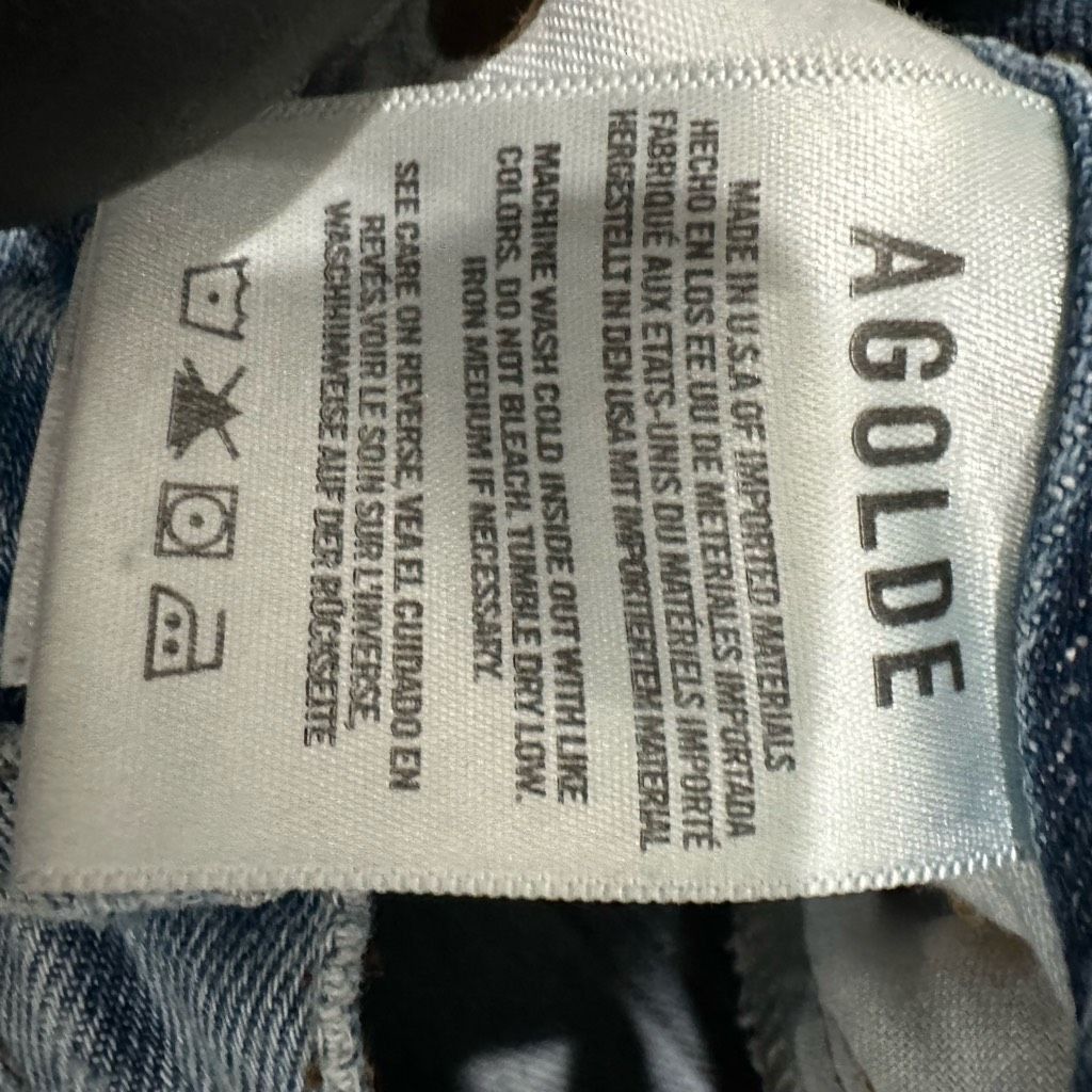 Agolde AGOLDE Riley Light Wash High Rise Button Fly Ankle Crop Dist Size 28" / US 6 / IT 42 - 3 Thumbnail