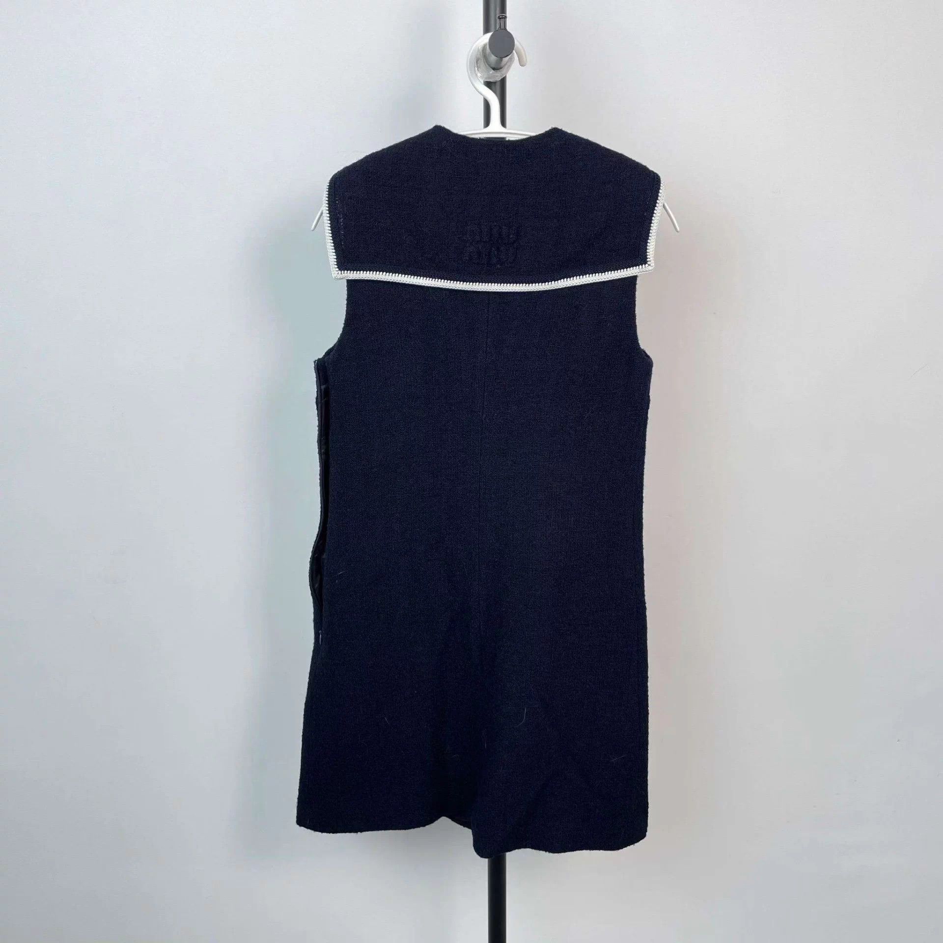 Miu Miu MIU MIU Navy Blue Navy Collar Embossed Logo Dress Size XS / US 0-2 / IT 36-38 - 2 Thumbnail