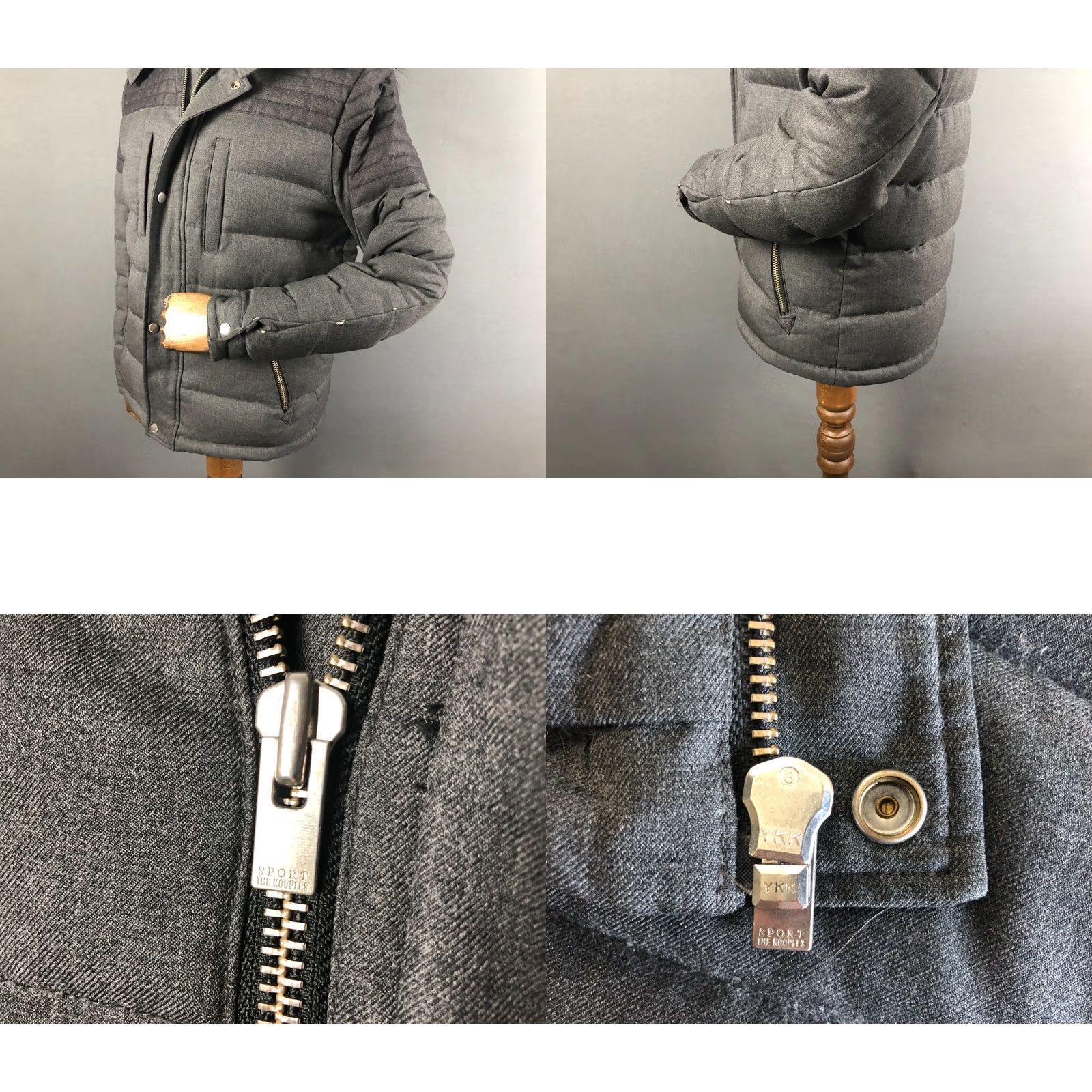 The Kooples The Kooples Sport Jacket Mens Full Zip Quilted Down Wool Hooded M Gray Size US M / EU 48-50 / 2 - 8 Thumbnail