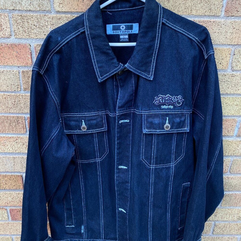 Southpole × Vintage Vintage 1998 South Pole Embroidered Jean Jacket Large Blue Size US L / EU 52-54 / 3 - 2 Thumbnail