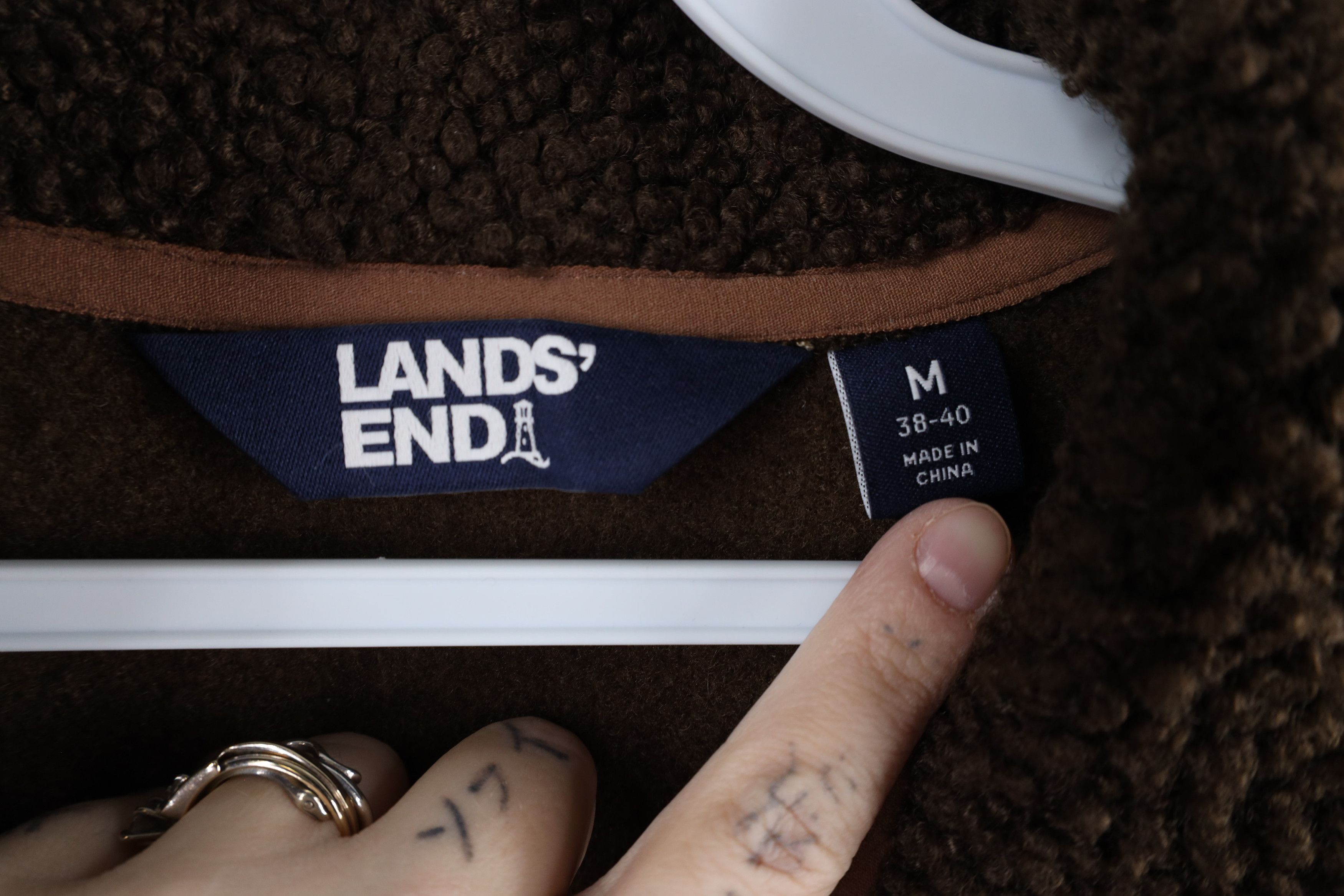 Lands' End × Vintage Vintage Lands End Pile Fleece Snap Button Pullover Sweater Size US M / EU 48-50 / 2 - 9 Thumbnail