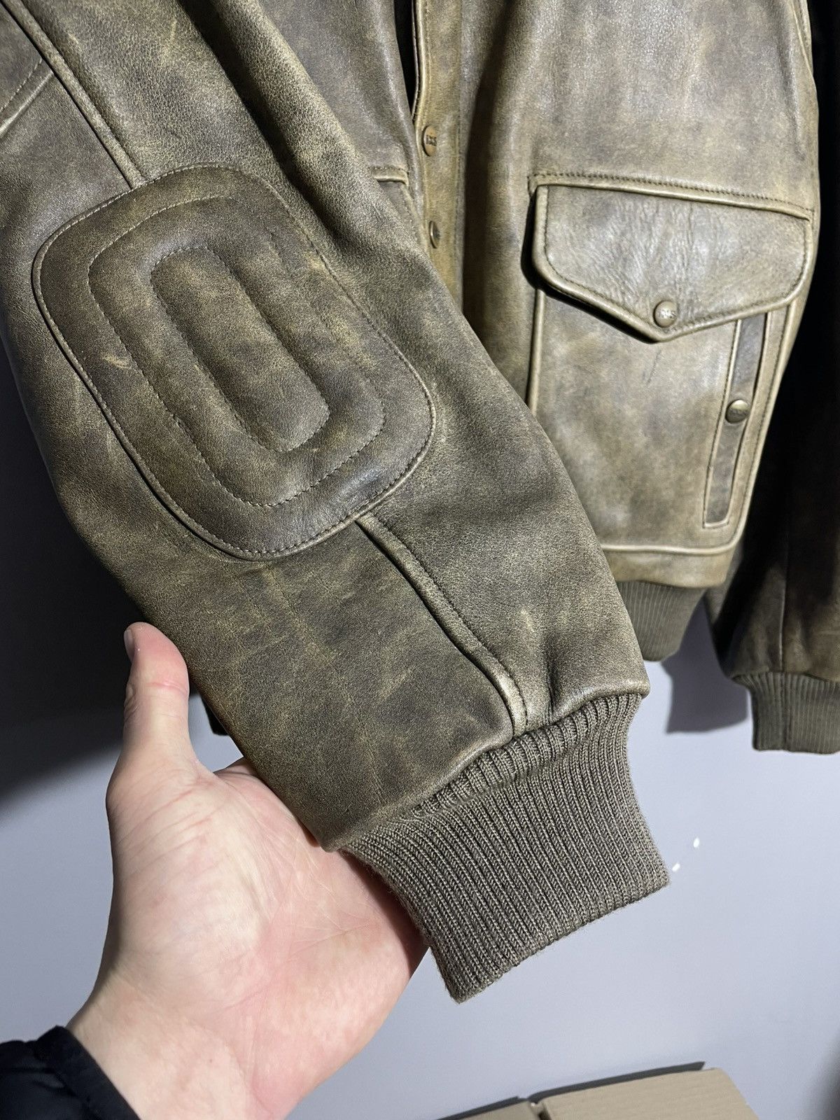 Japanese Brand × Vintage Vintage IXS Leather MA-1 style Bomber Jacket Avant Gard Size US M / EU 48-50 / 2 - 7 Thumbnail