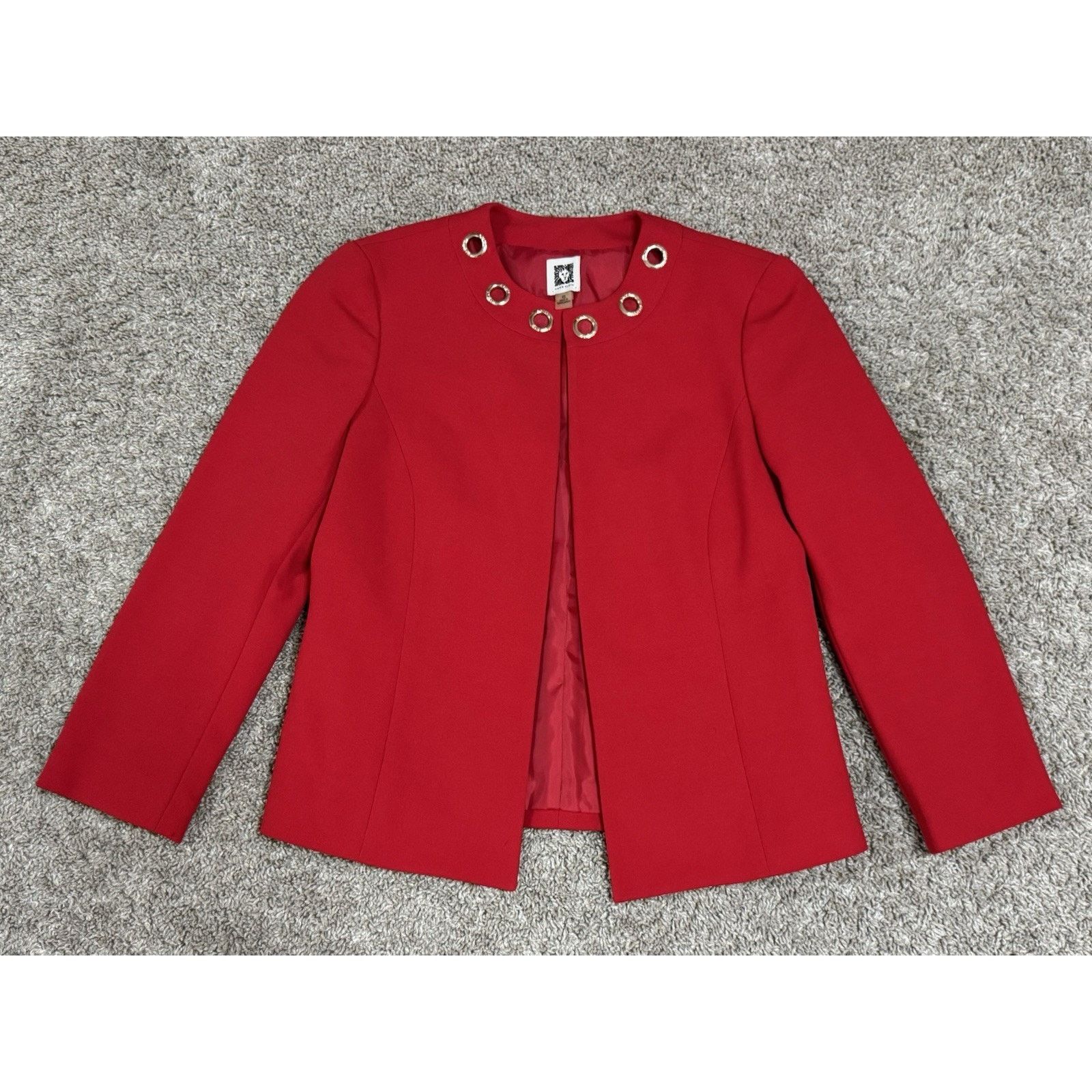 Anne Klein ANNE KLEIN Barbados Cherry Red Two Piece Business Suit XS/2 Size XS / US 0-2 / IT 36-38 - 3 Thumbnail