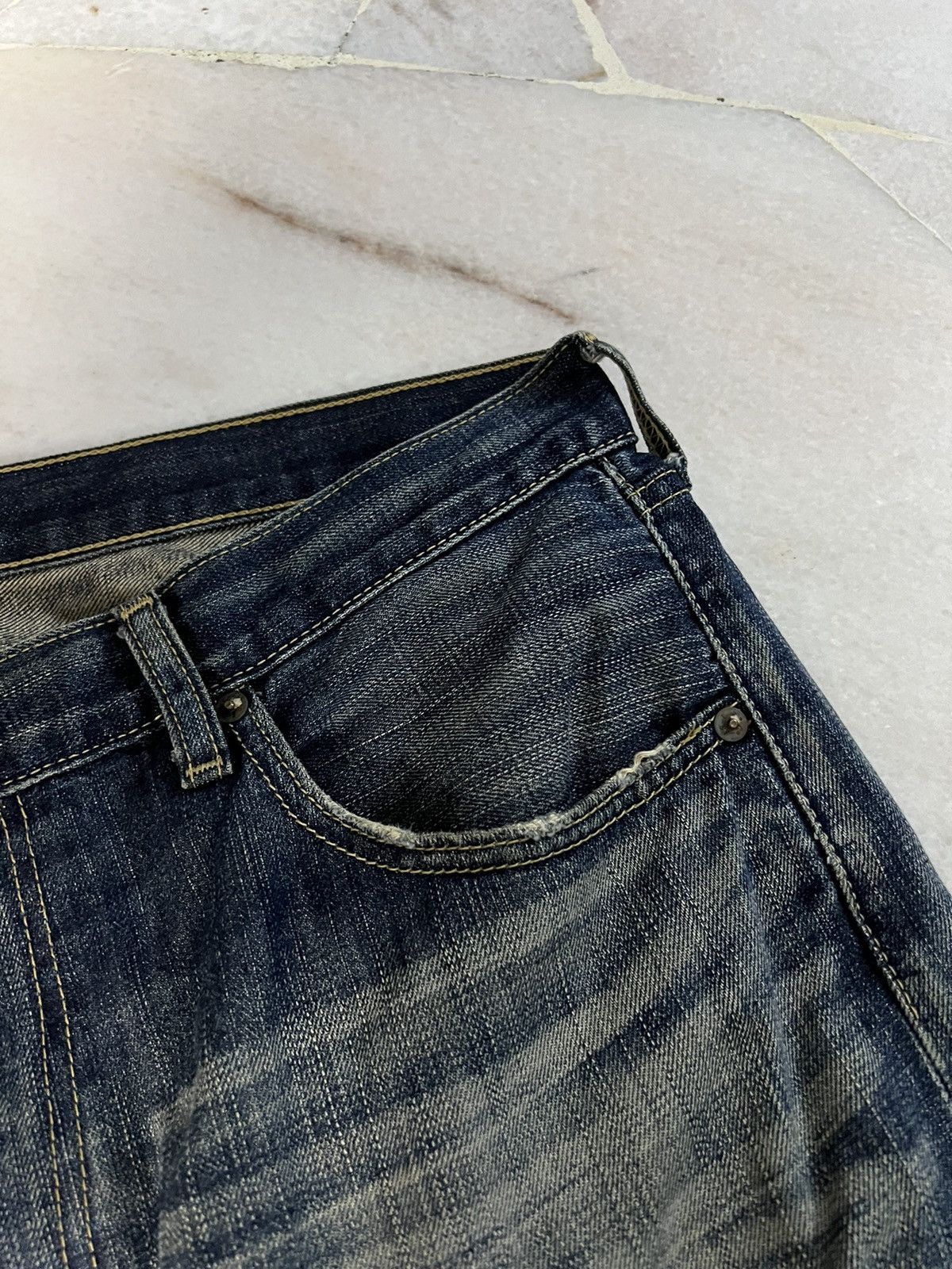 Levi's 💥BAGGY💥VINTAGE LEVIS 503 DISTRESSED MUD WASH JEANS VERY RARE Size US 35 - 7 Thumbnail