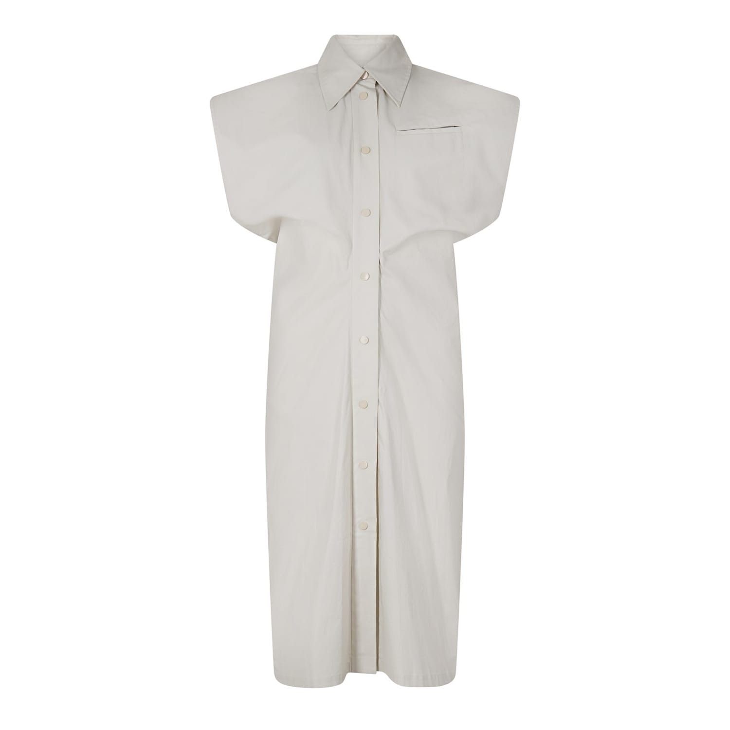 Bottega Veneta Bottega Veneta Collared Neck Midi A-Line Dress in White Size XS / US 0-2 / IT 36-38 - 1 Thumbnail