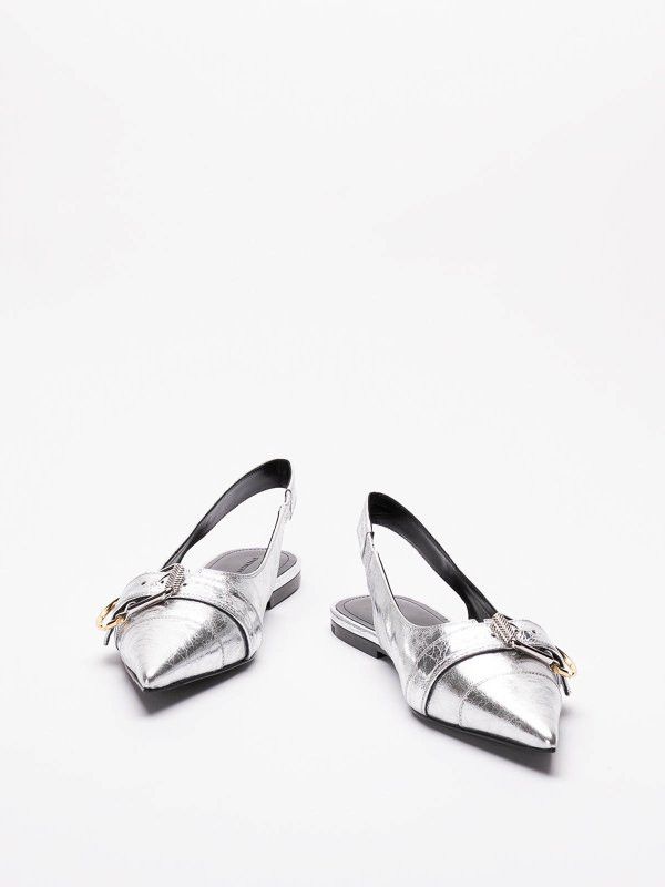Givenchy o1w1db10525 Voyou Slingback Flat Pumps in Silver Size US 10 / IT 40 - 2 Thumbnail