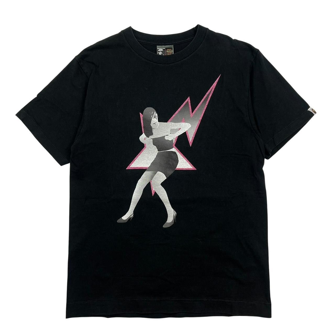 Vintage 2000s Bape Bapesta Star Girl T-Shirt Pink - Medium