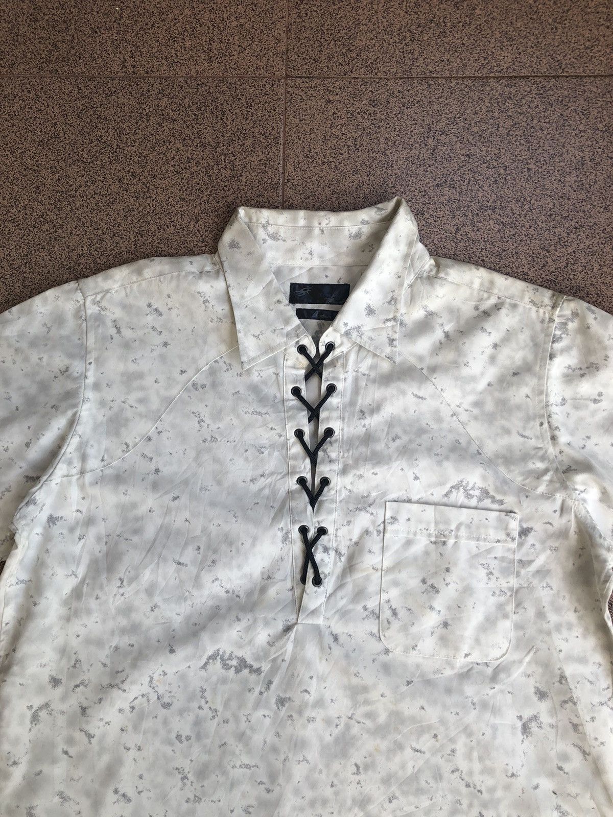 Japanese Brand Movebare Lace Up Tie Dye Shirt Size US M / EU 48-50 / 2 - 3 Thumbnail