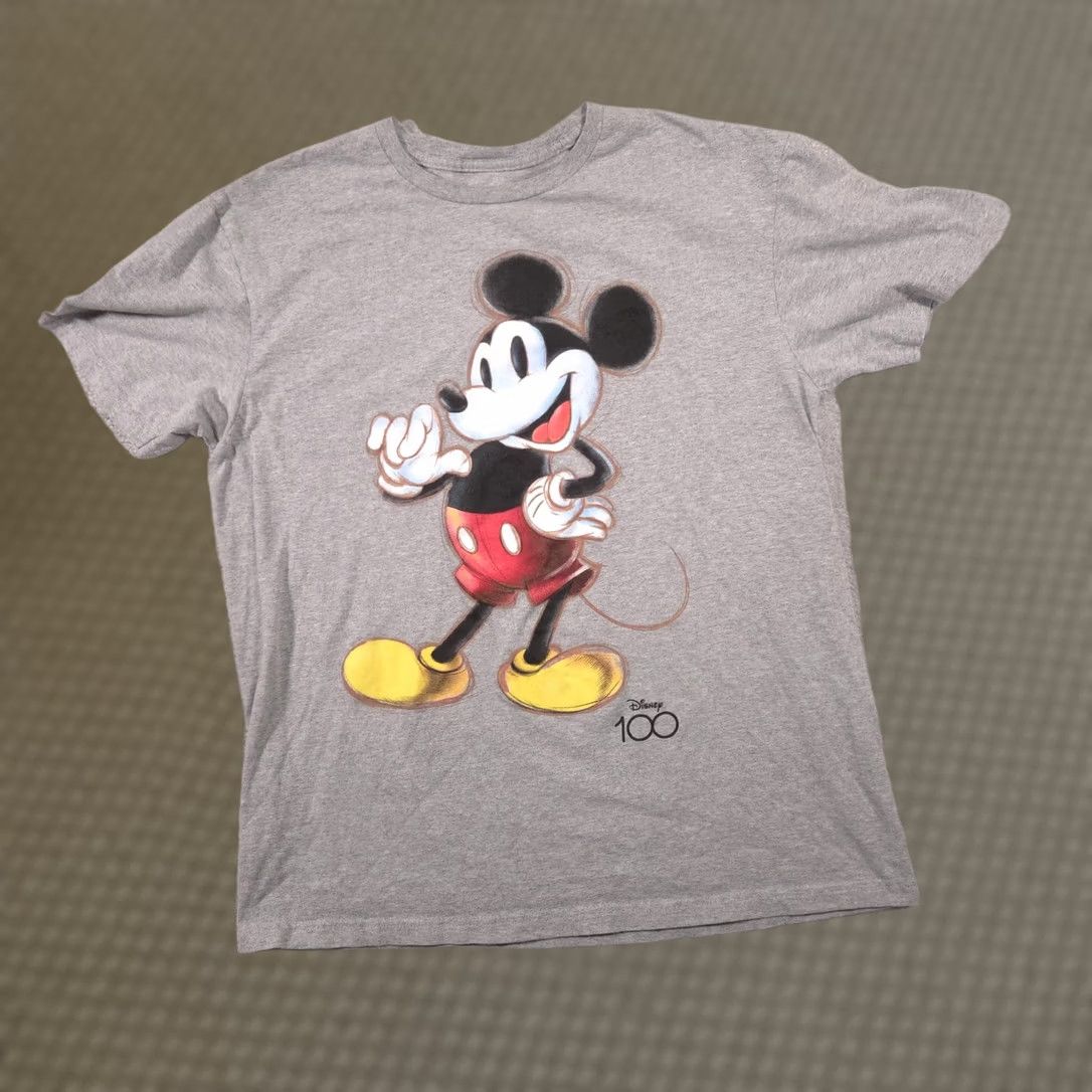 Disney Disney Mickey Mouse Shirt Mens Large Gray Disney 100 Graphic Tee Cotton Size US L / EU 52-54 / 3 - 1 Thumbnail
