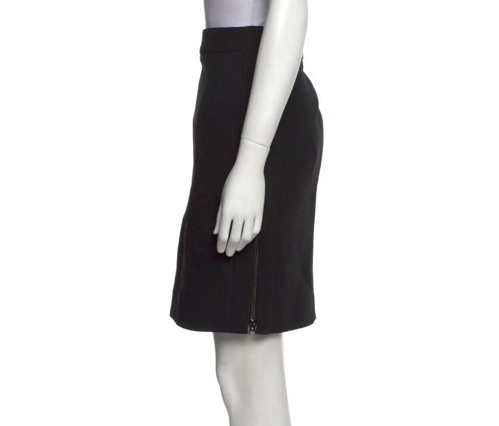 Tom Ford Tom Ford Wool Silk Skirt – IT 42 – Black – Leather Trim – Z Size 28" / US 6 / IT 42 - 2 Thumbnail