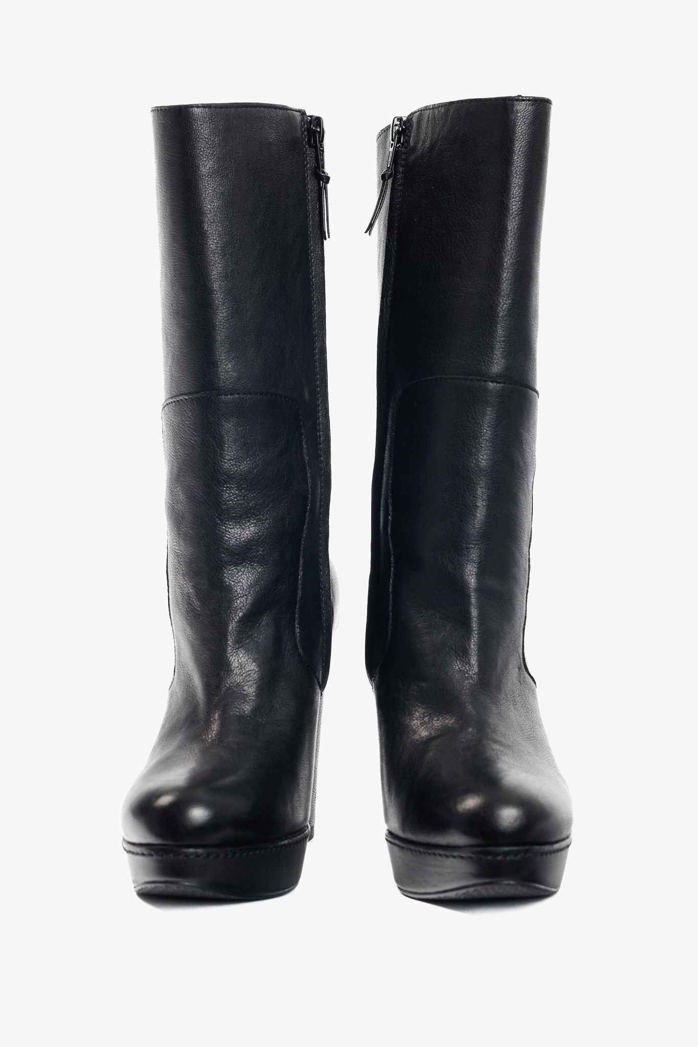 Stuart Weitzman Stuart Weitzman Black Leather Platform Heeled Short Boots Size US 5.5 / IT 35.5 - 2 Thumbnail