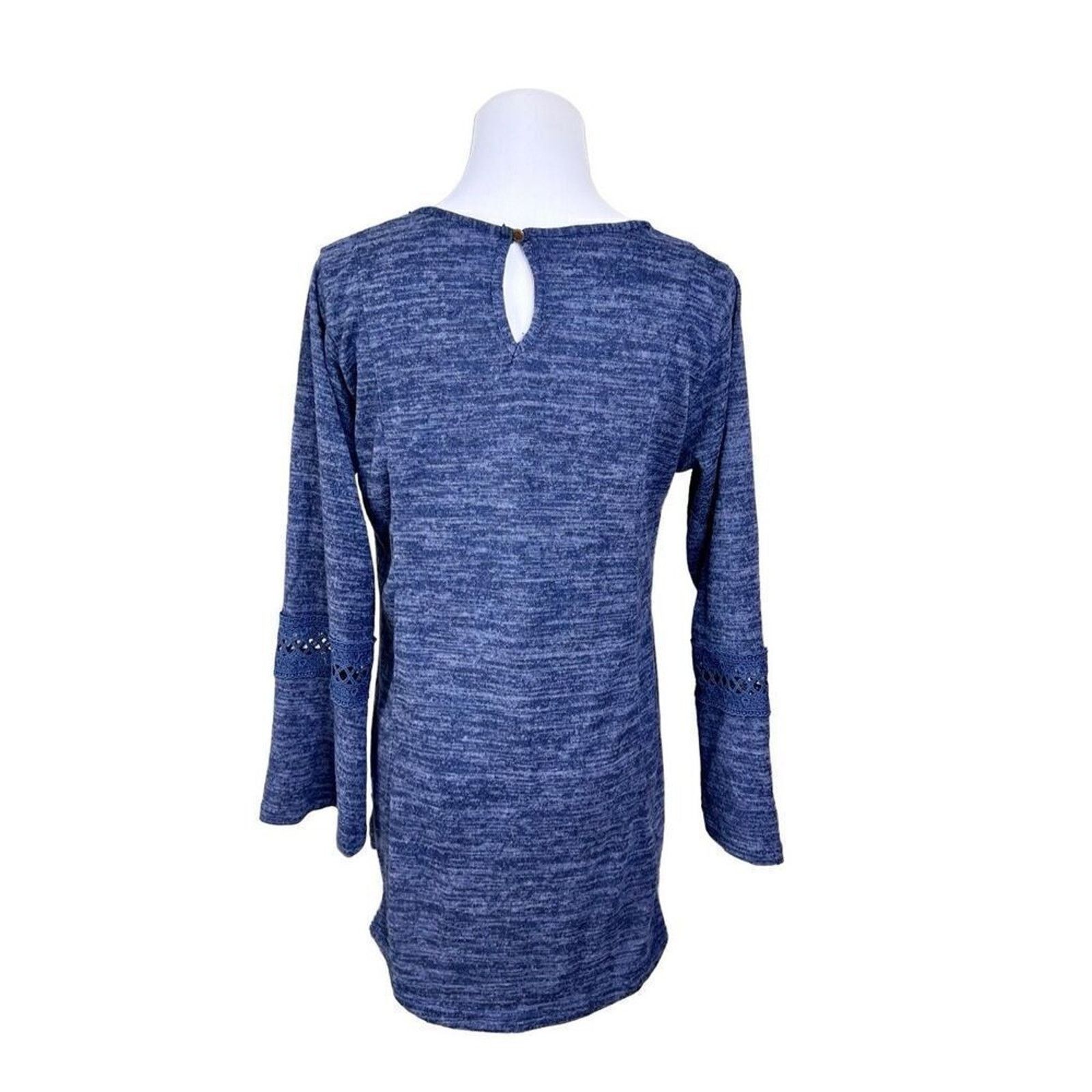 Other Lildy Lace Sleeve Keyhole Neckline Blue Sweater Small/Medium Size S / US 4 / IT 40 - 3 Thumbnail