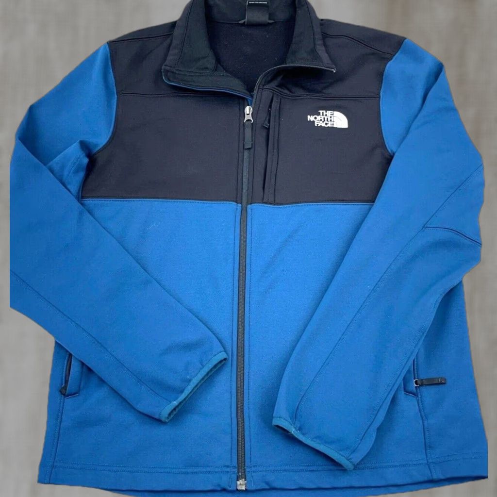 The North Face Jacket Men Medium Blue Soft Shell Astro Ridge Color Block Adult