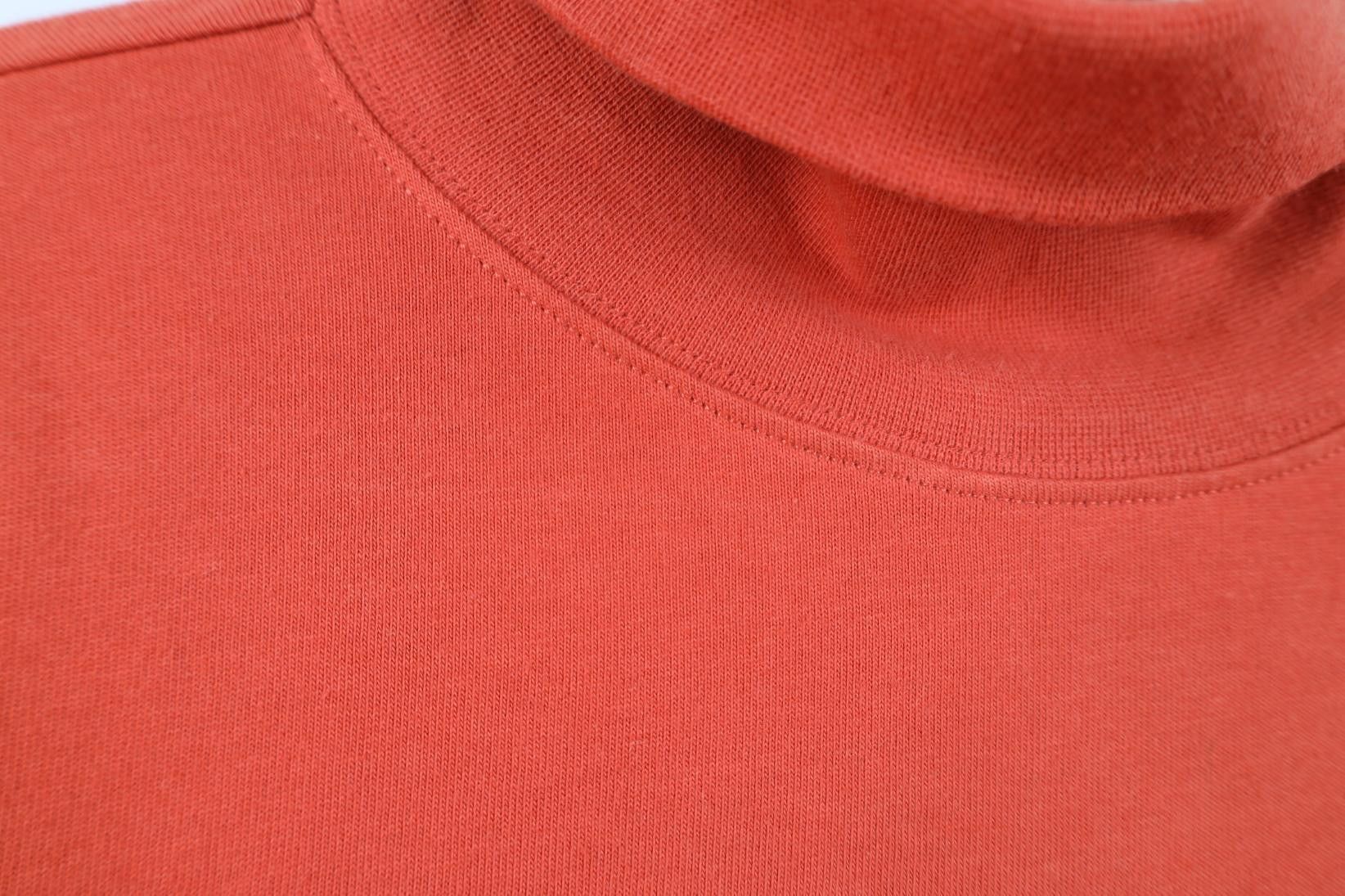 Vintage Vintage 90s Streetwear Cotton Knit Turtleneck T-Shirt Orange Size US L / EU 52-54 / 3 - 4 Thumbnail