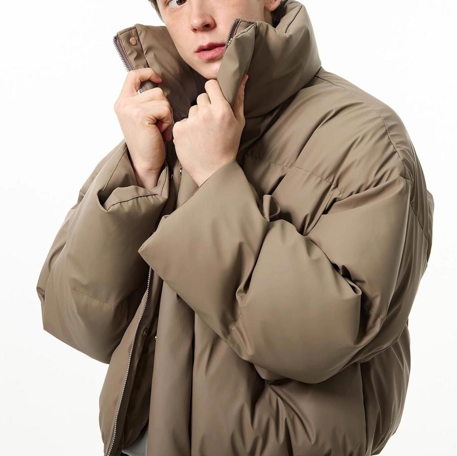 Vintage Beige Puffer Jacket, Men's Winter Outerwear Size US M / EU 48-50 / 2 - 4 Thumbnail