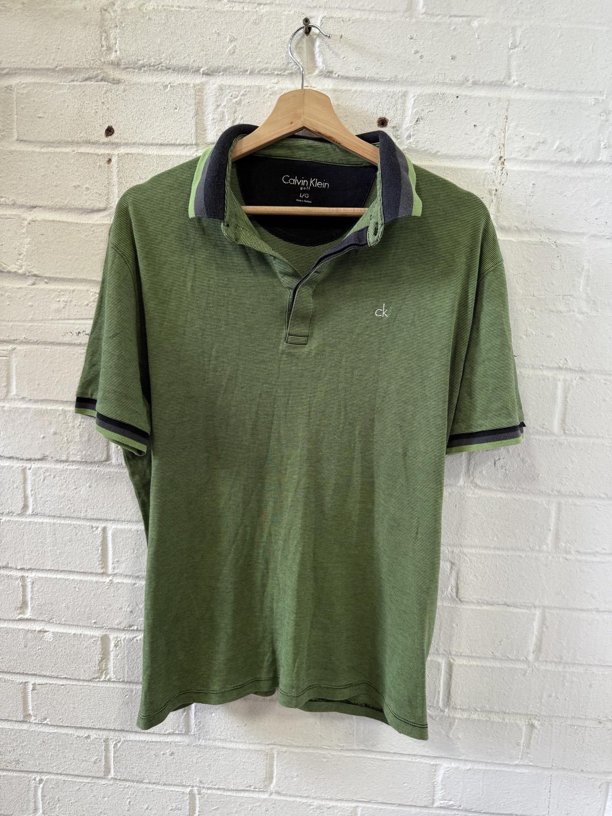 Calvin Klein Calvin Klein Men's Green Polo Shirt Size Large Size US L / EU 52-54 / 3 - 1 Thumbnail