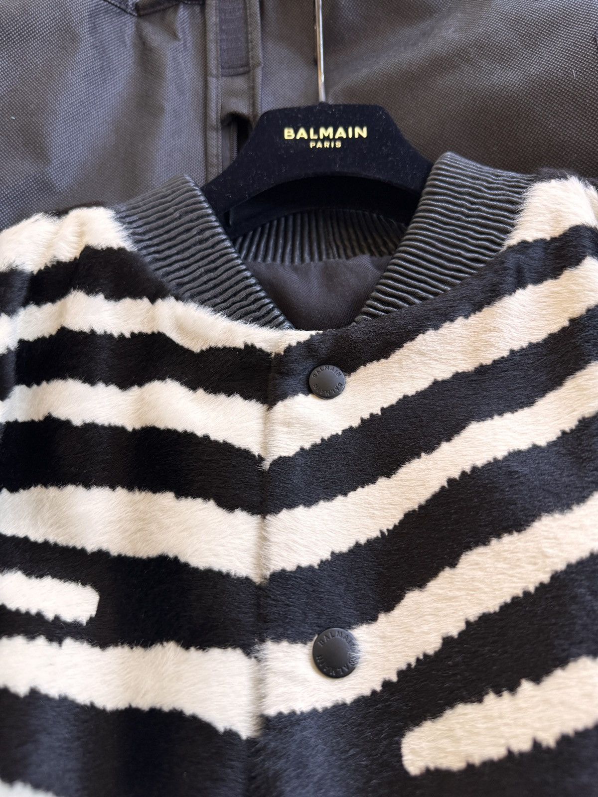 Balmain Lambskin and calf hair Zebra Print Bomber Size US M / EU 48-50 / 2 - 5 Thumbnail