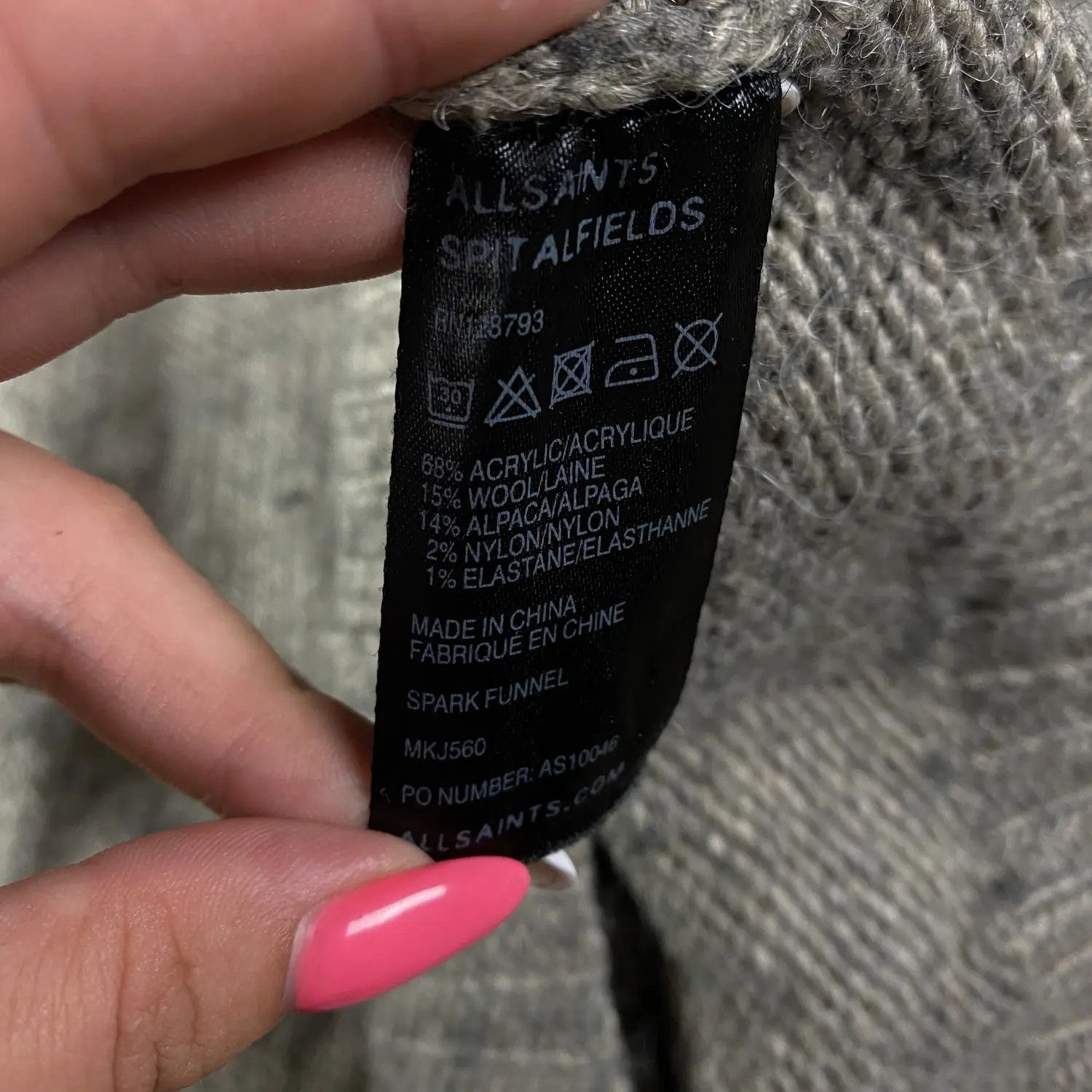 Allsaints Mens Swaeter AllSaints Spit Alfields Size S Acrylic Size US S / EU 44-46 / 1 - 5 Thumbnail