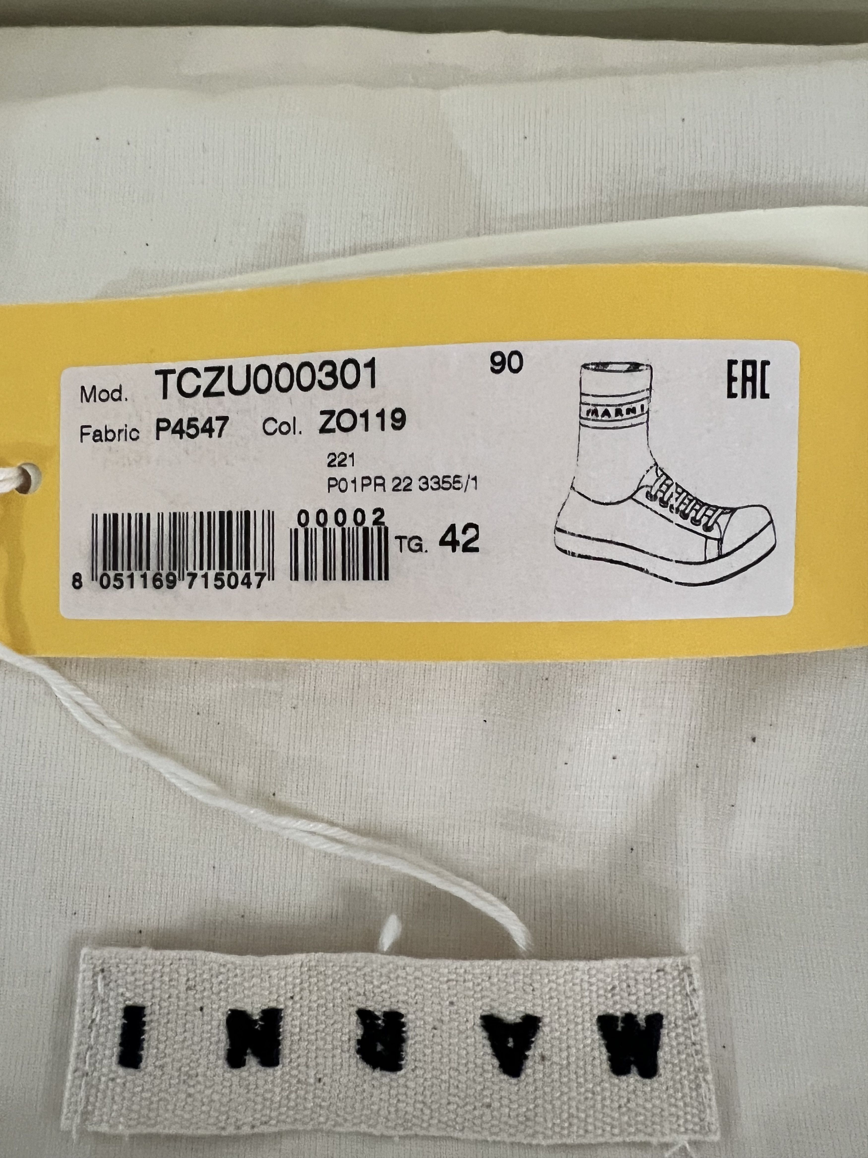 Marni Trompe L’oeil Jacquard High-Top Sneaker Size US 9 / EU 42 - 8 Thumbnail