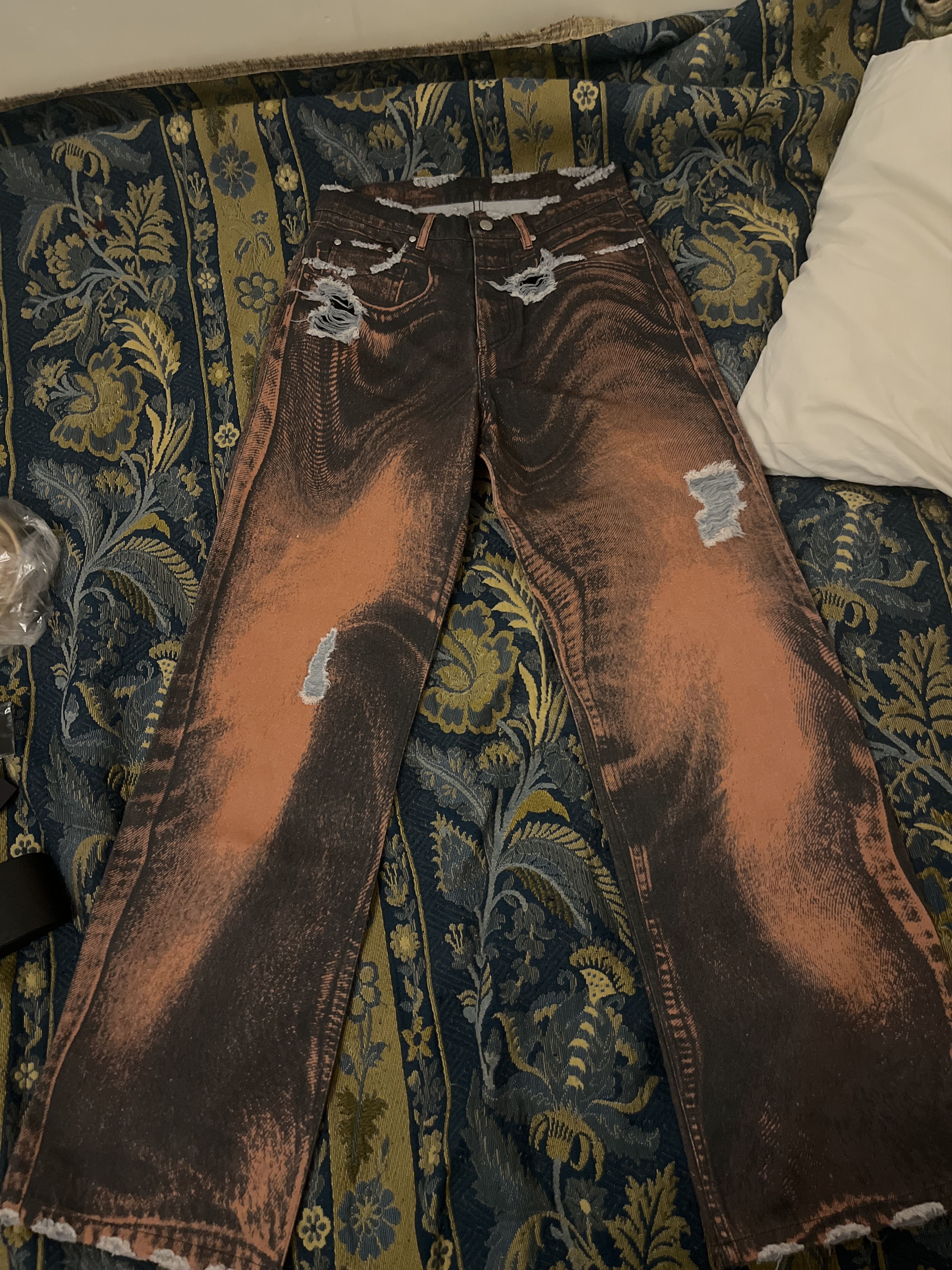 CamperLab CamperLab Distorted Print Denim Jeans Orange Trompe L’Oeil Size US 30 / EU 46 - 3 Thumbnail