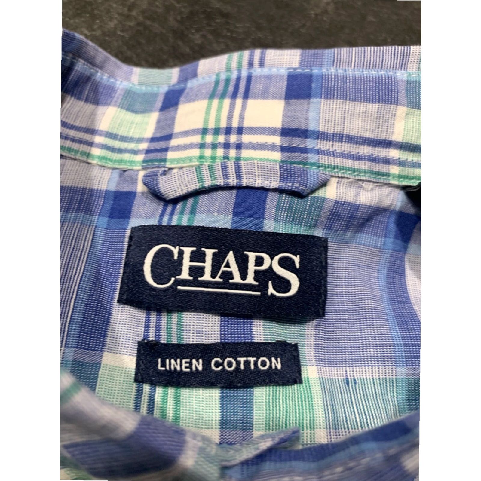 Chaps Chaps Plaid Button Down Shirt Mens Short Sleeve Multicolor Cotton Linen M Size US M / EU 48-50 / 2 - 5 Thumbnail