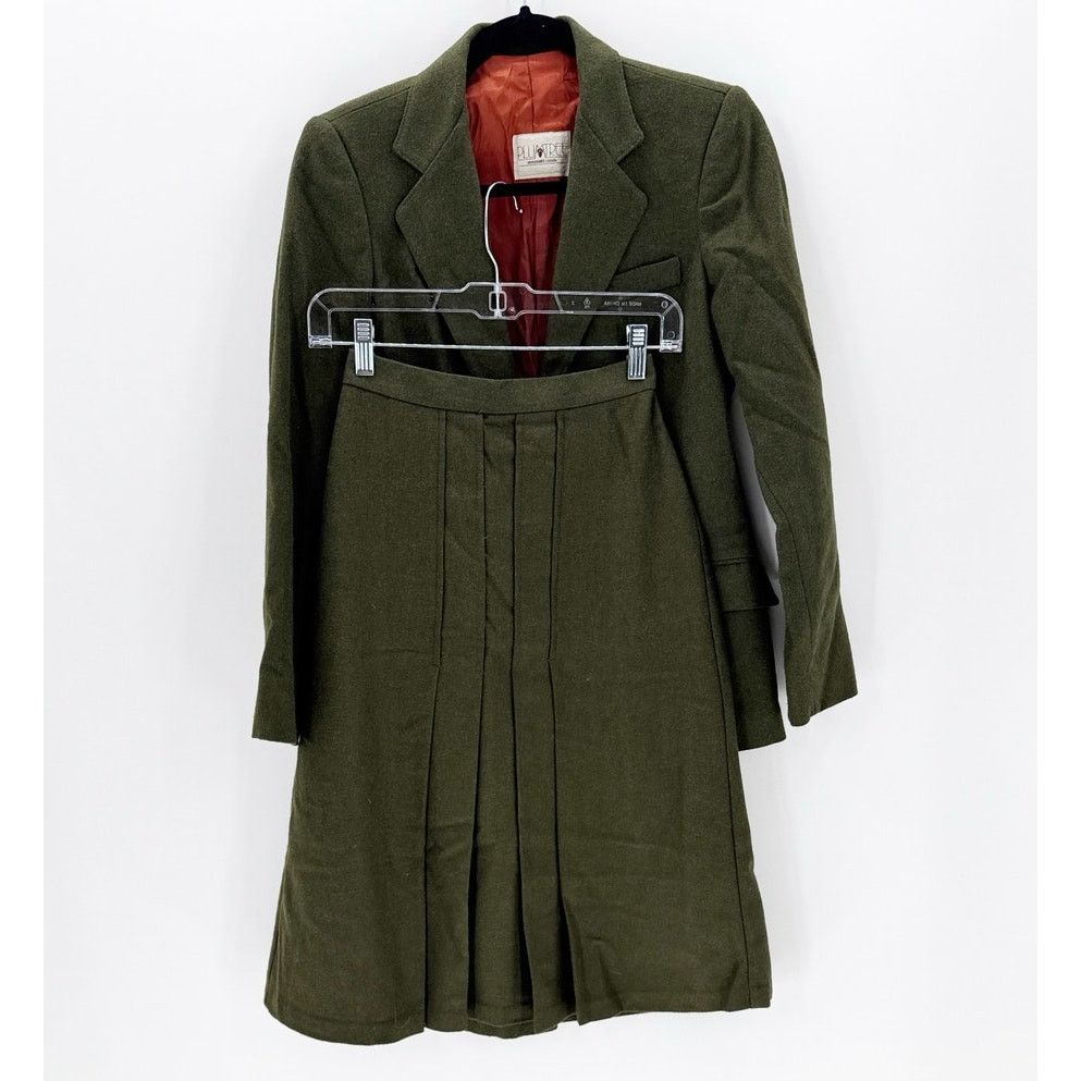 Other Vintage Plum Tree army green blazer skirt Canada size XS Size 22" - 4 Thumbnail